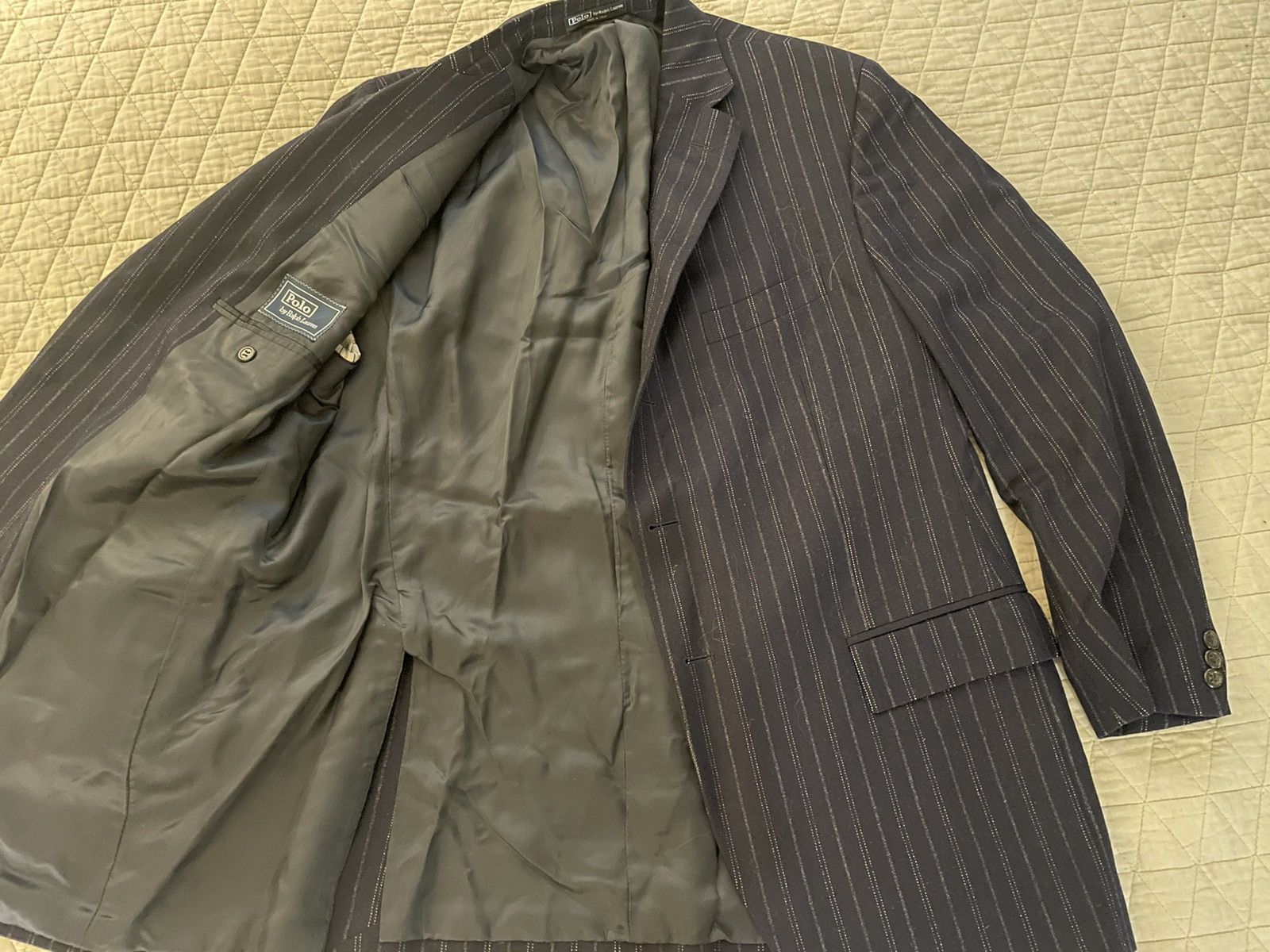 Polo Ralph Lauren × Vintage Virgin Wool and Cashmere Flannel Stripe Suit Size 46R - 9 Thumbnail