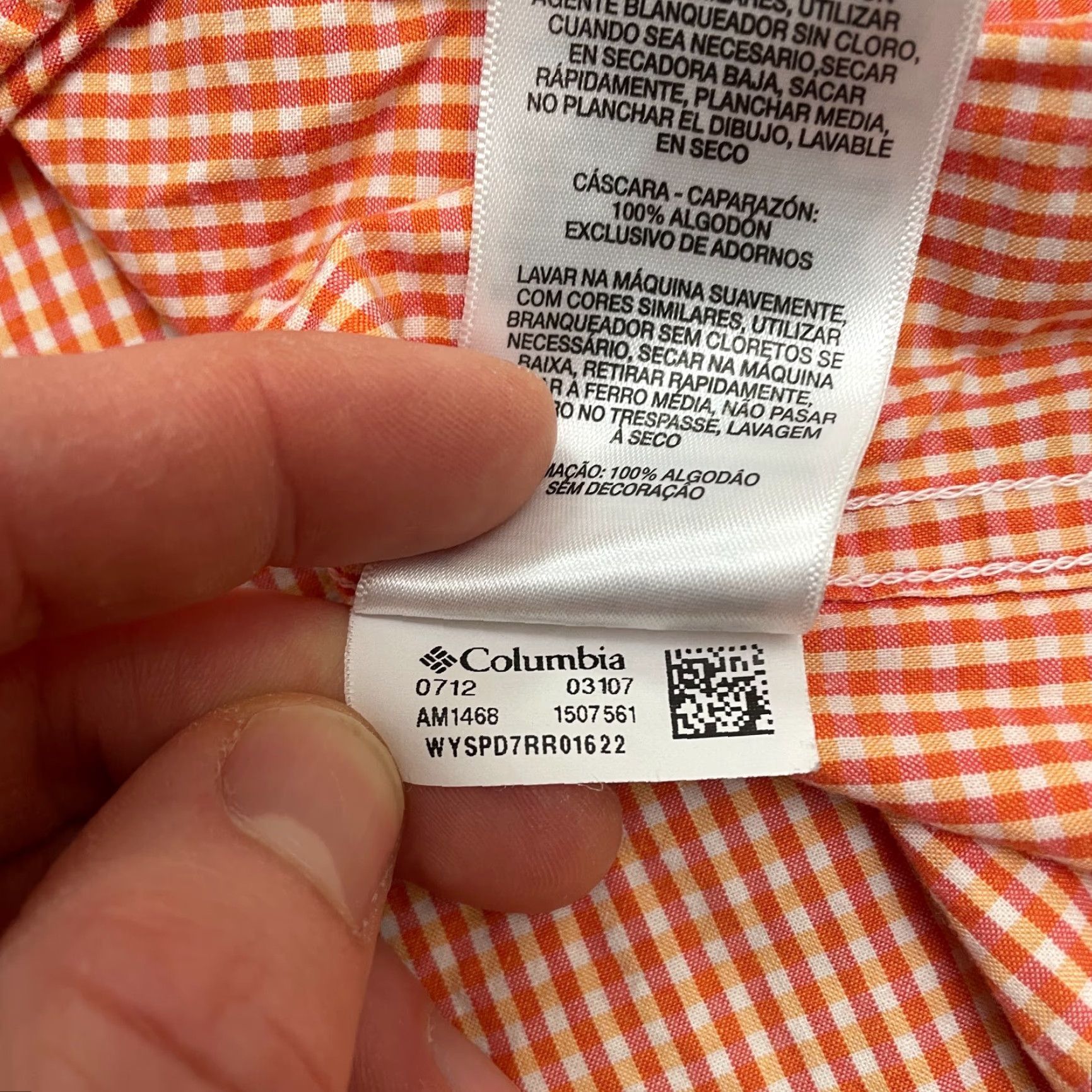 Vintage Columbia Shirt Mens L Orange Plaid Short Sleeve Button-Down Casual Outdoor All Seasons Breathable Easy Care Vintage No Size US L / EU 52-54 / 3 - 6 Thumbnail