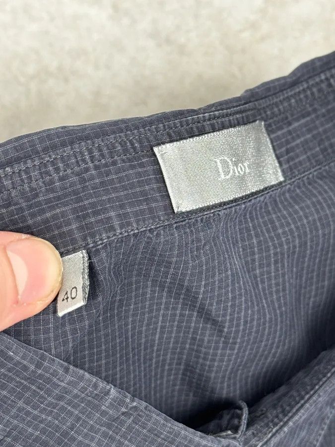 Dior AW2012 Dior Navy & Grey Checkered Classy Shirt Size US M / EU 48-50 / 2 - 8 Thumbnail