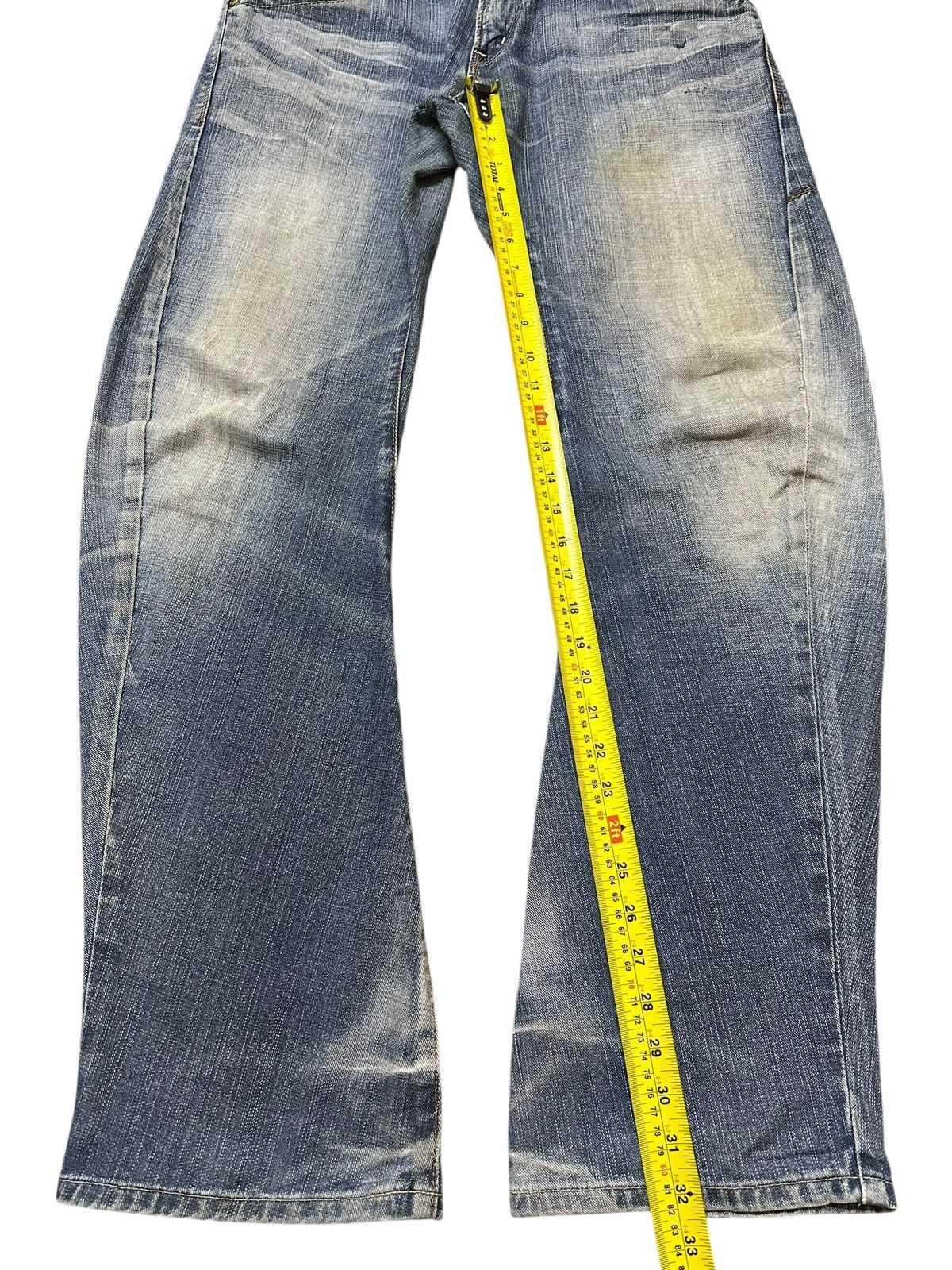 Edwin Vintage Edwin E-Function Mud Wash Faded Twisted Leg Jeans Size US 33 - 14 Thumbnail