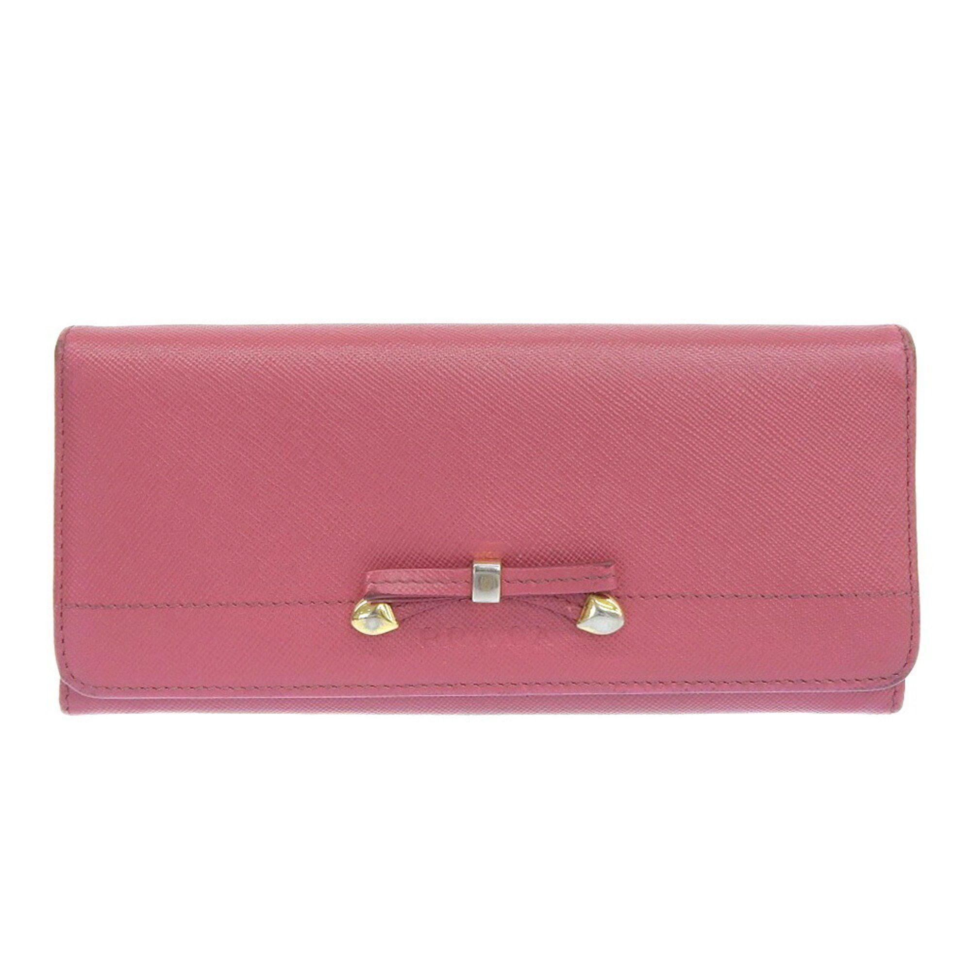 image of Prada Ribbon Wallet in Pink, Women's