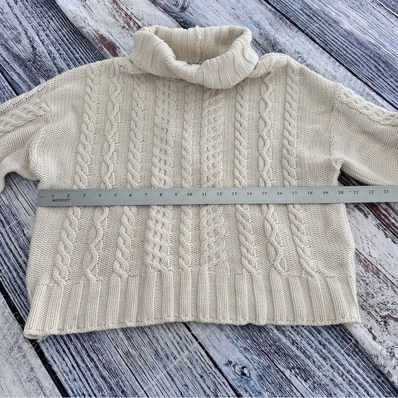 Saks Fifth Avenue Vintage Saks Fifth Avenue Cable Knit 100% Cotton Cream Turtl Size XL / US 12-14 / IT 48-50 - 8 Thumbnail