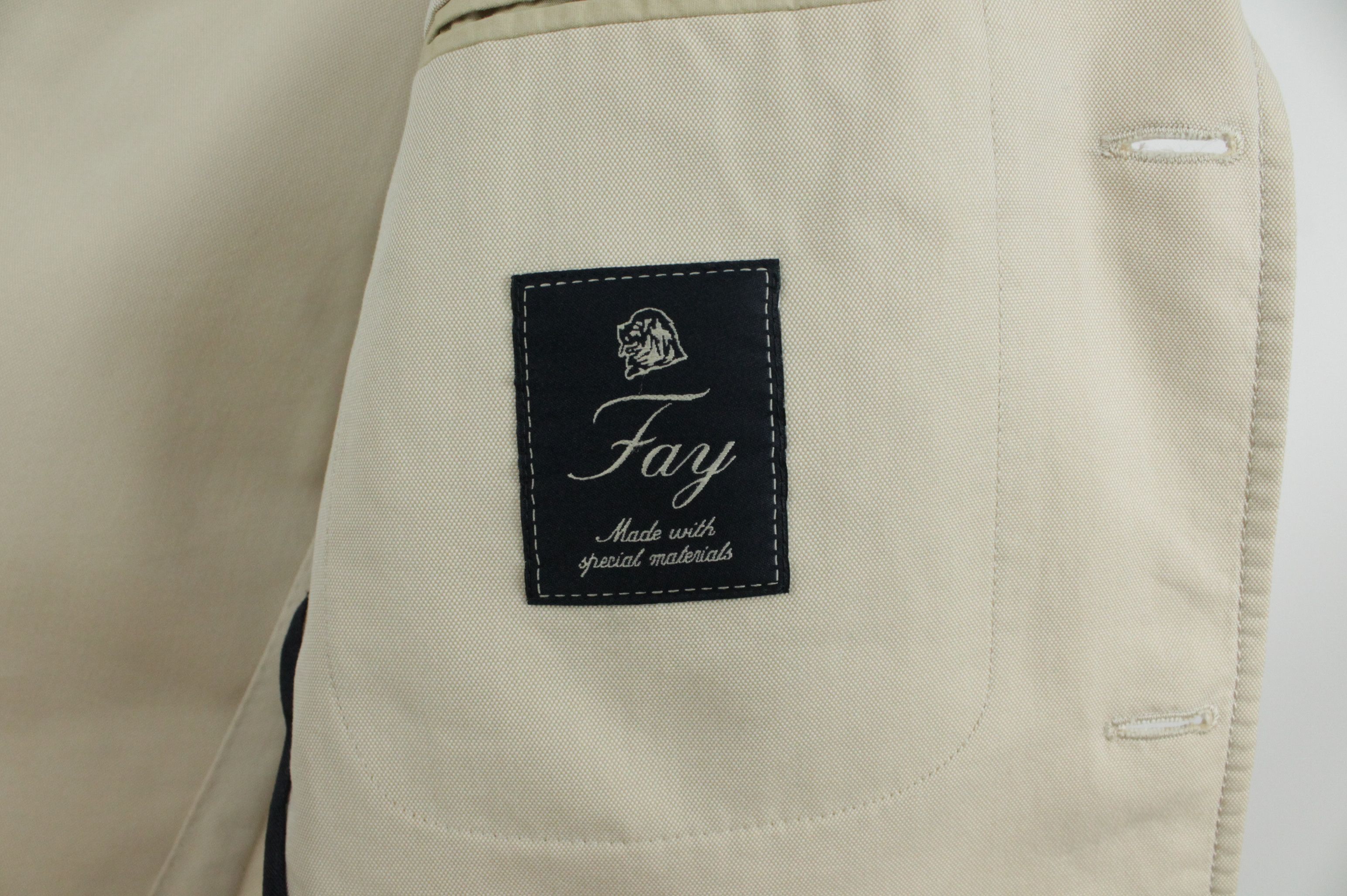 Fay Fay Beige Cotton Blend Steel BTN Sport Coat Blazer Jacket Size US M / EU 48-50 / 2 - 8 Thumbnail