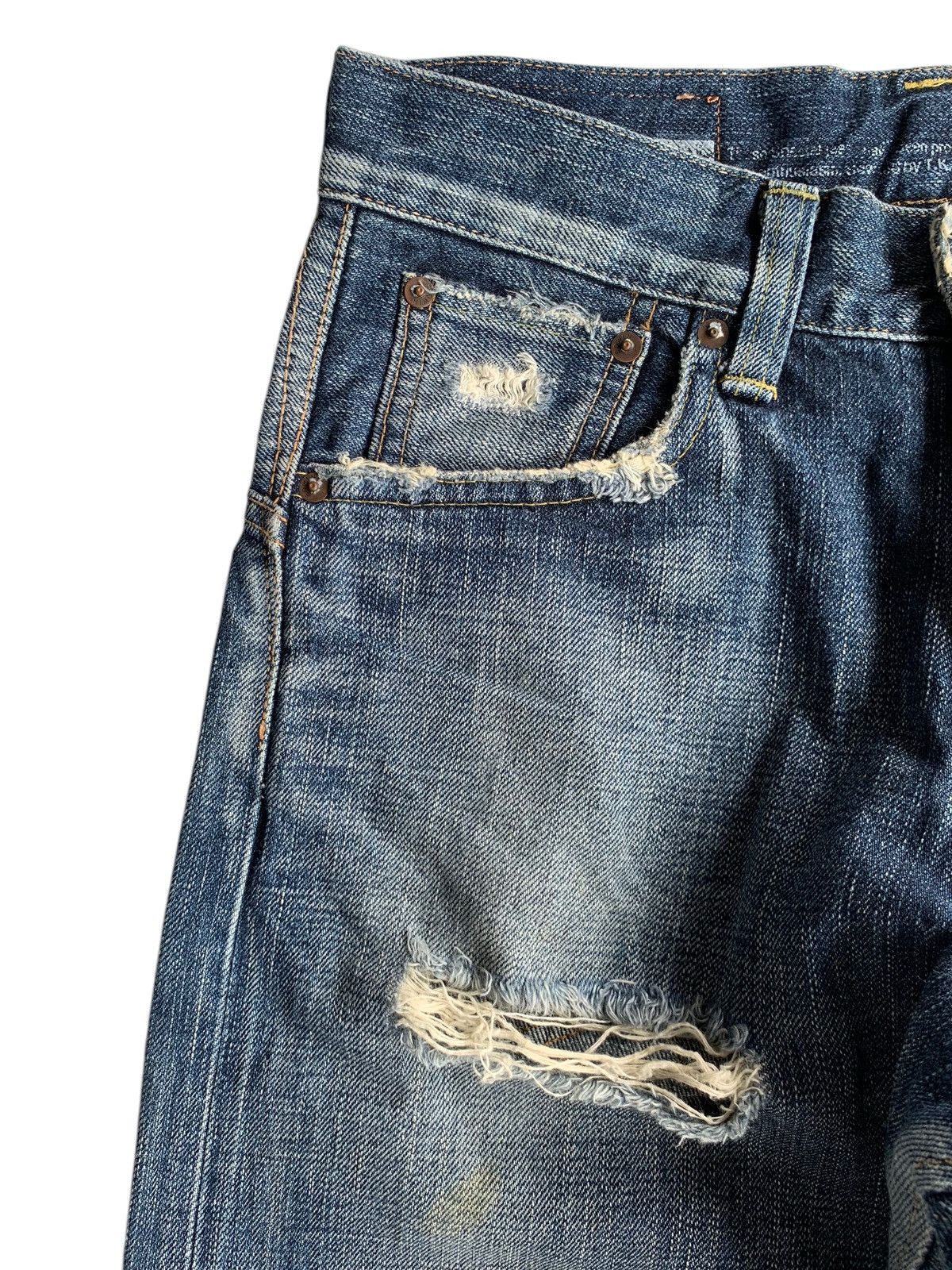 Edwin × Kapital × Vintage EDWIN SELVEDGE REDLINE JAPANESE DISTRESSED DENIM Size US 29 - 14 Thumbnail