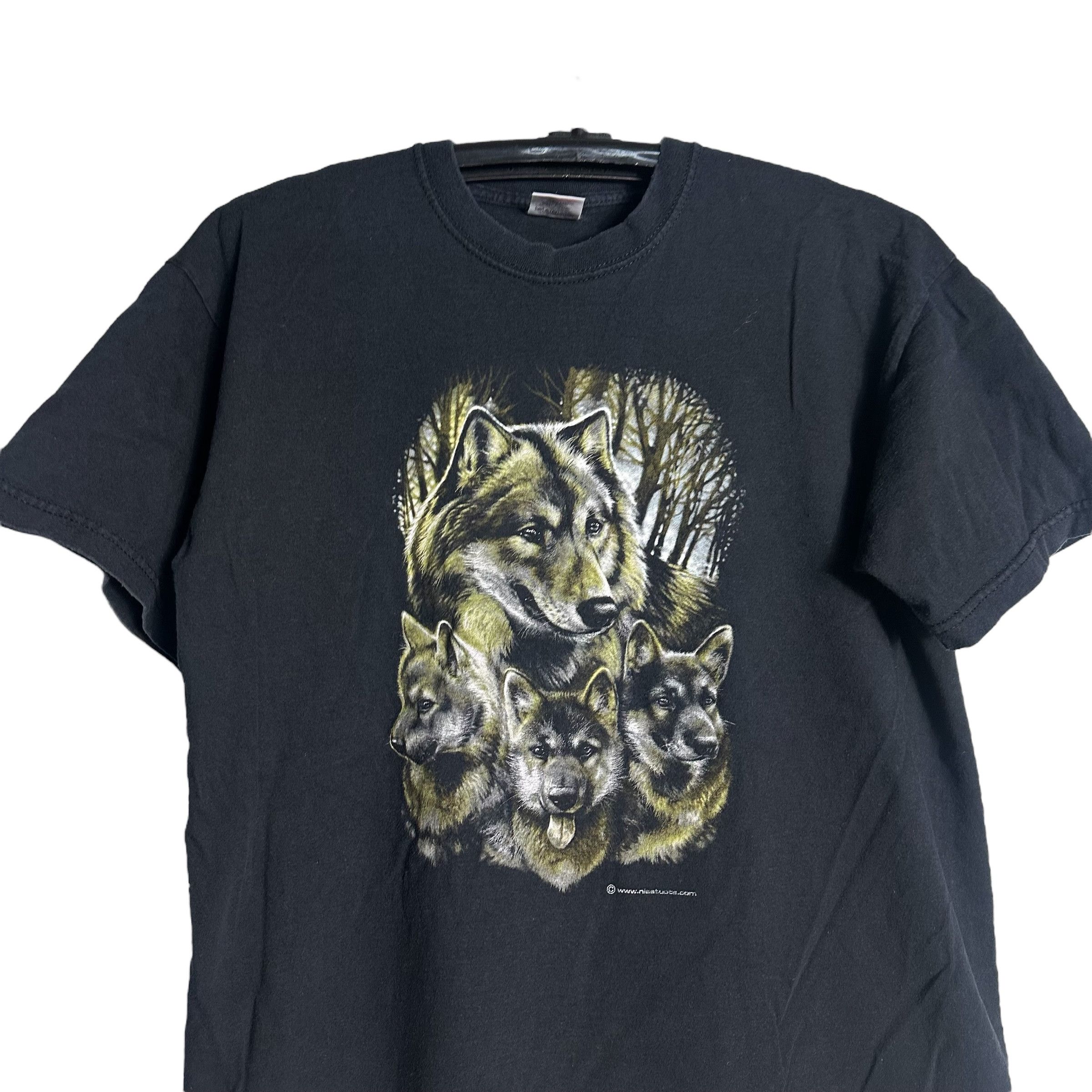 Habitat 🔥RARE🔥Vintage Wolf family Pop Art T-shirt Size US M / EU 48-50 / 2 - 2 Thumbnail