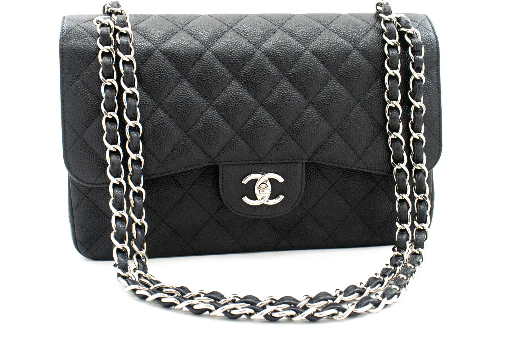 Chanel Double Flap Black Leather Shoulder Bag (Pre-Owned) Size ONE SIZE - 1 Thumbnail