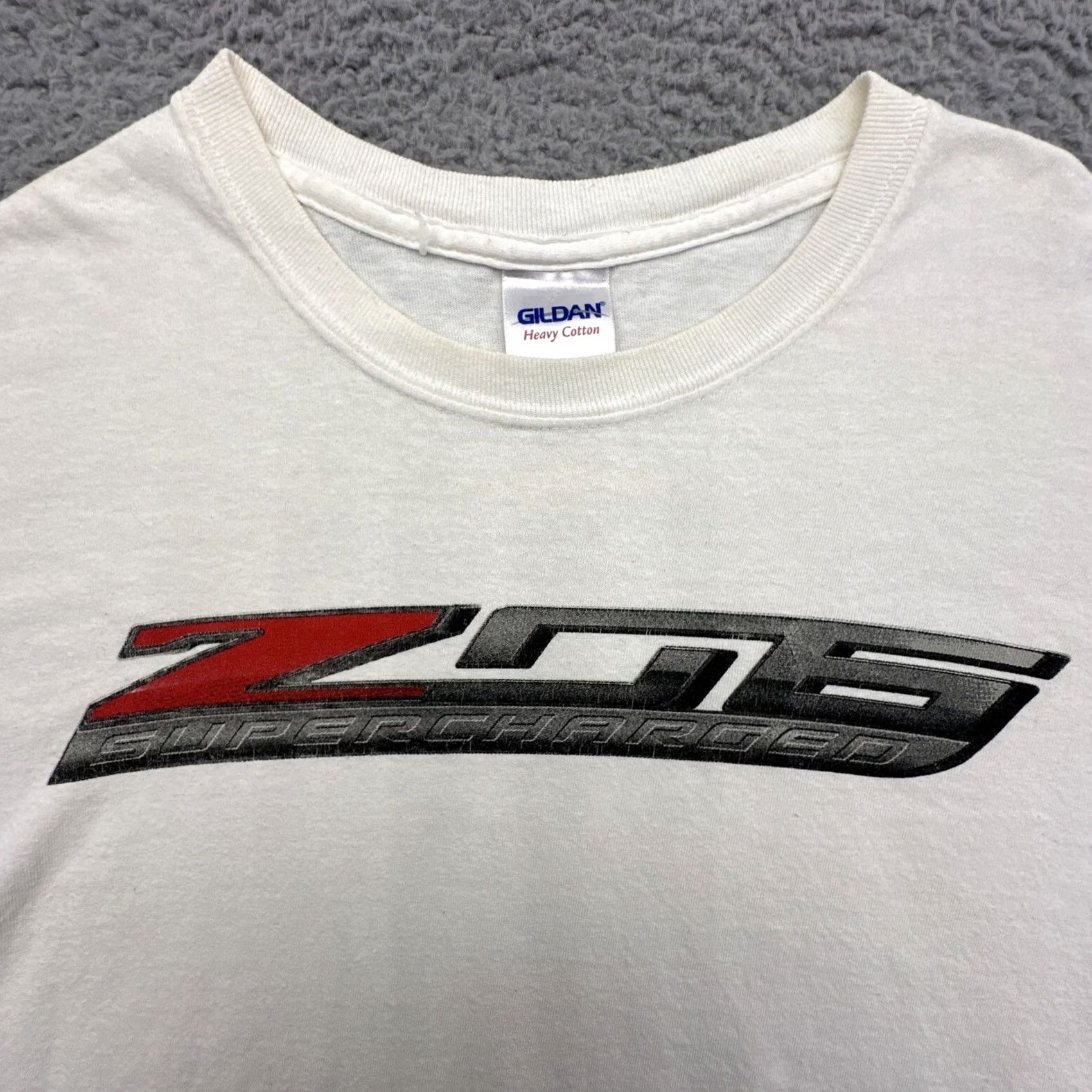 Gildan VINTAGE Gildan Chevrolet Chevy Corvette Z06 Supercharged T Shirt Mens L White Size US L / EU 52-54 / 3 - 7 Thumbnail