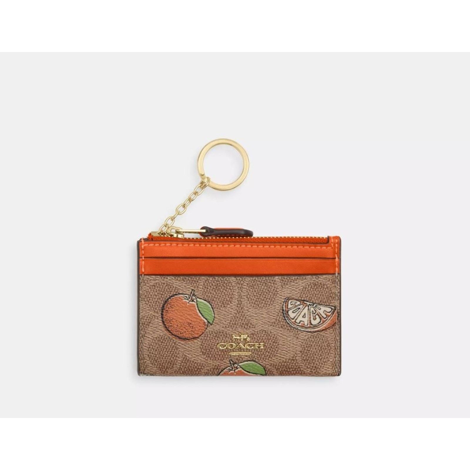 Coach NWT Coach CAR21 Mini Skinny Id Case Signature Orange Print Size ONE SIZE - 2 Thumbnail
