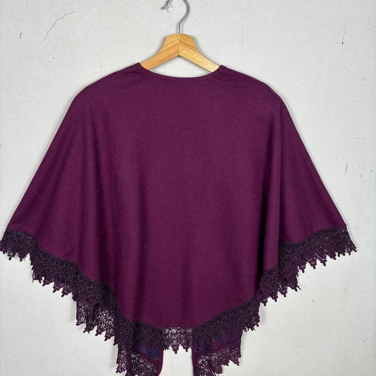 Japanese Brand Vintage Purple Paisley Poncho Cloaks Capes Size US M / EU 48-50 / 2 - 4 Thumbnail