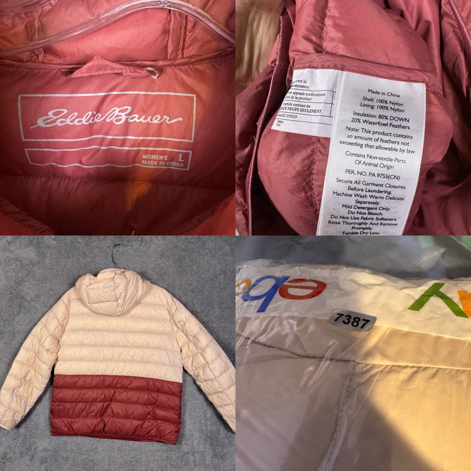 Eddie Bauer Eddie Bauer Cirruslite Down Parka Hooded Puffer 1/2 Zip Womens L Pink Geometric Quilt Zip Pocket Java? Size L / US 10 / IT 46 - 8 Thumbnail