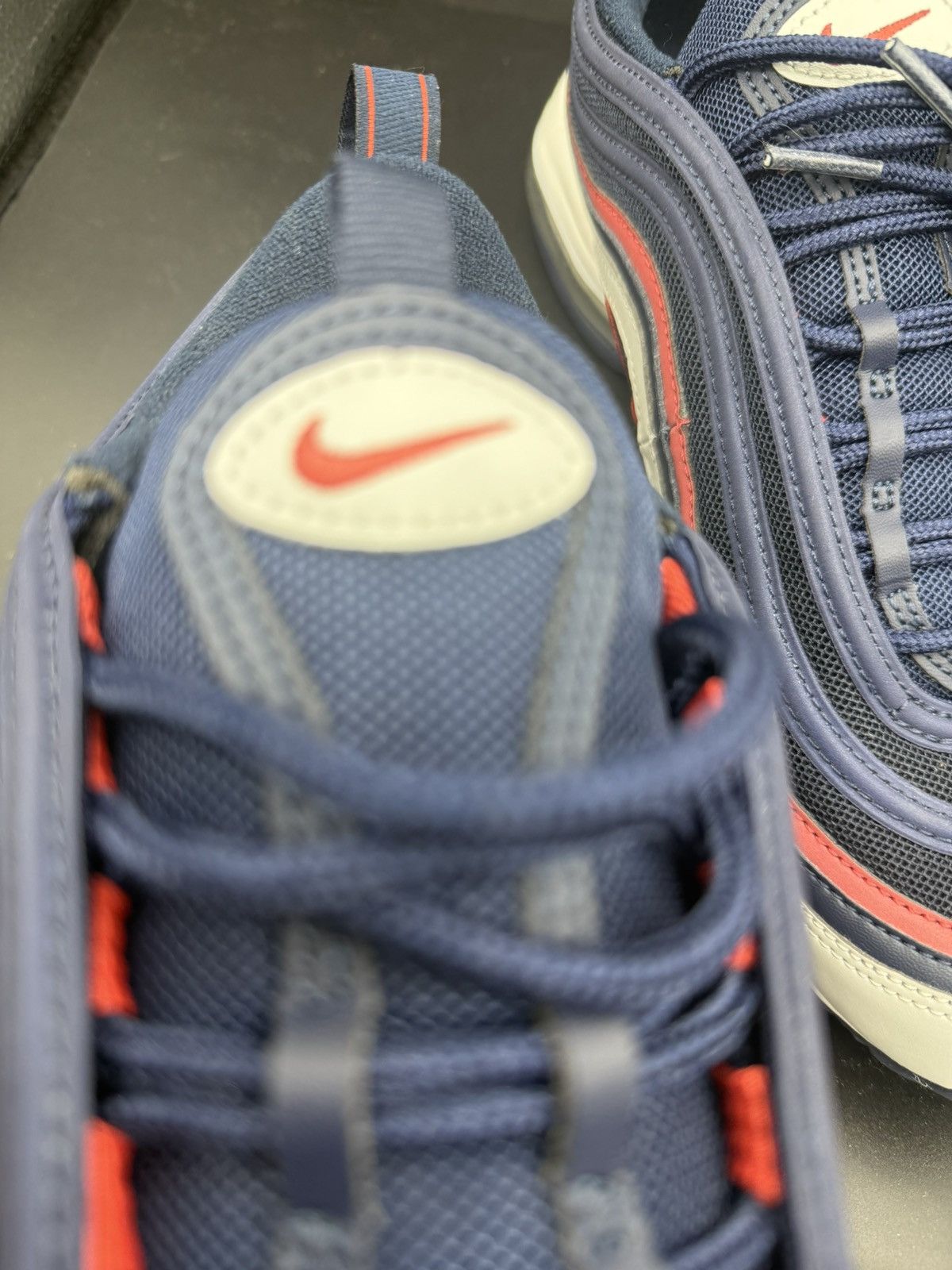 Nike NIKE AIR MAX 97 MIDNIGHT NAVY/TRACK RED Size US 10 / EU 43 - 6 Thumbnail