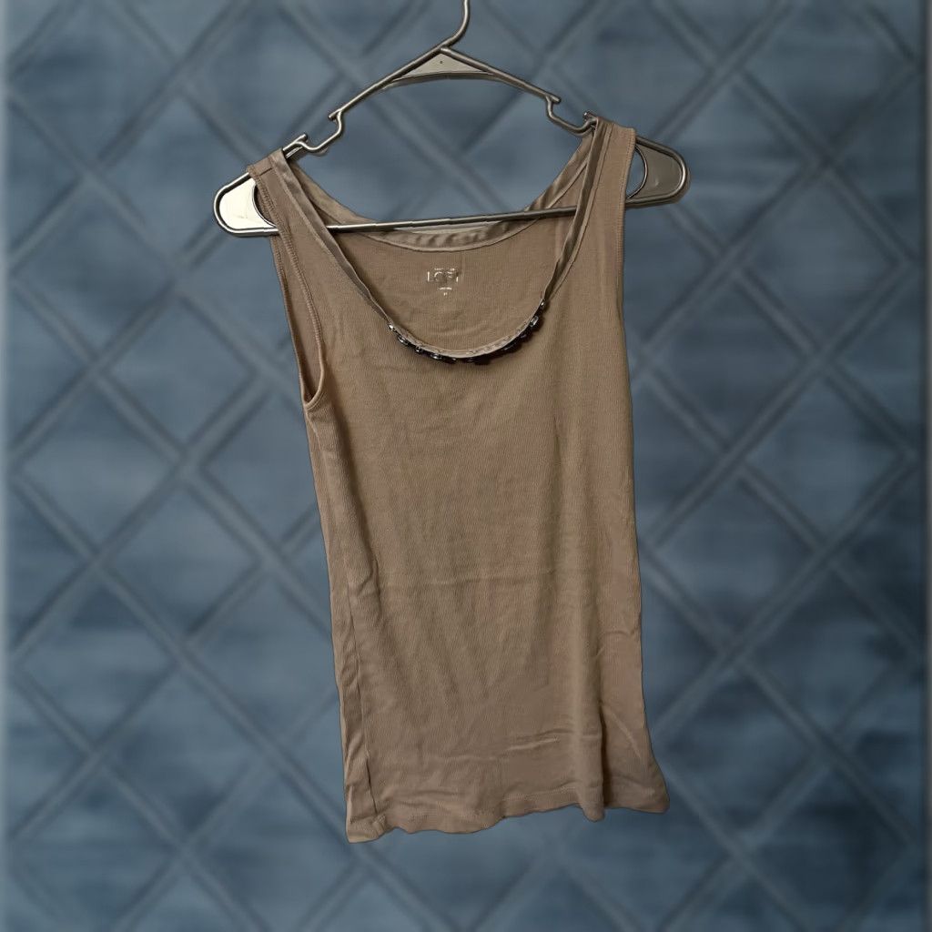 Loft Loft Tank Women Brown Cotton GUC M Medium Sleeveless Shirt/Top Size M / US 6-8 / IT 42-44 - 1 Thumbnail