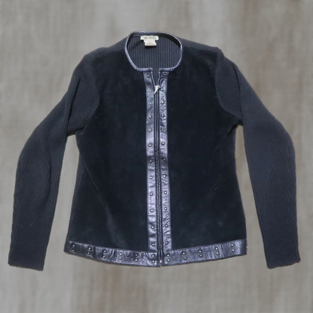 Vintage Escapade Black Leather Biker Jacket Womens Medium Full Zip Size M / US 6-8 / IT 42-44 - 1 Thumbnail