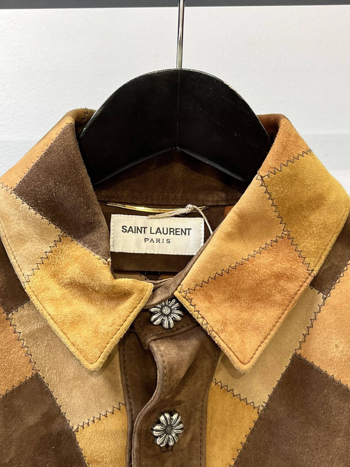 Saint Laurent Paris Saint Laurent Paris Quilted Patchwork Leather Shirt Jacket Size US S / EU 44-46 / 1 - 6 Thumbnail
