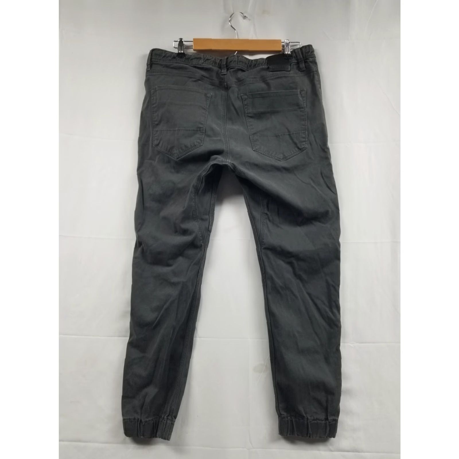 Vintage DU/ER Mens Pants Slim Fit 36 x 29 Cotton Twill Chino with Logo (Gray) Classic Tapered Flat Front Regular Size 36 Mens Size US 36 / EU 52 - 2 Thumbnail