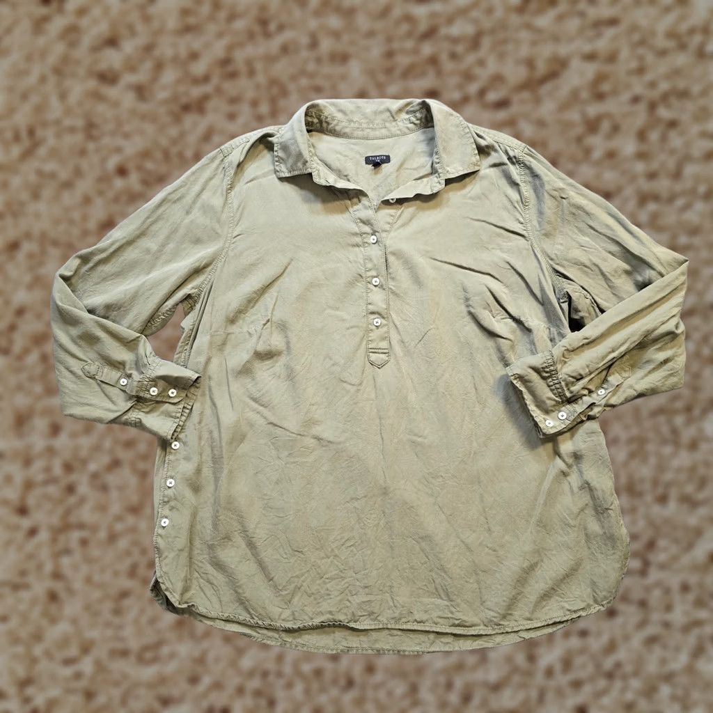 Talbots Talbots Top Womens 2X Green Collared Tunic Blouse Shirt Casual Career Plus Size Size XXL / US 16-18 / IT 52-54 - 1 Thumbnail