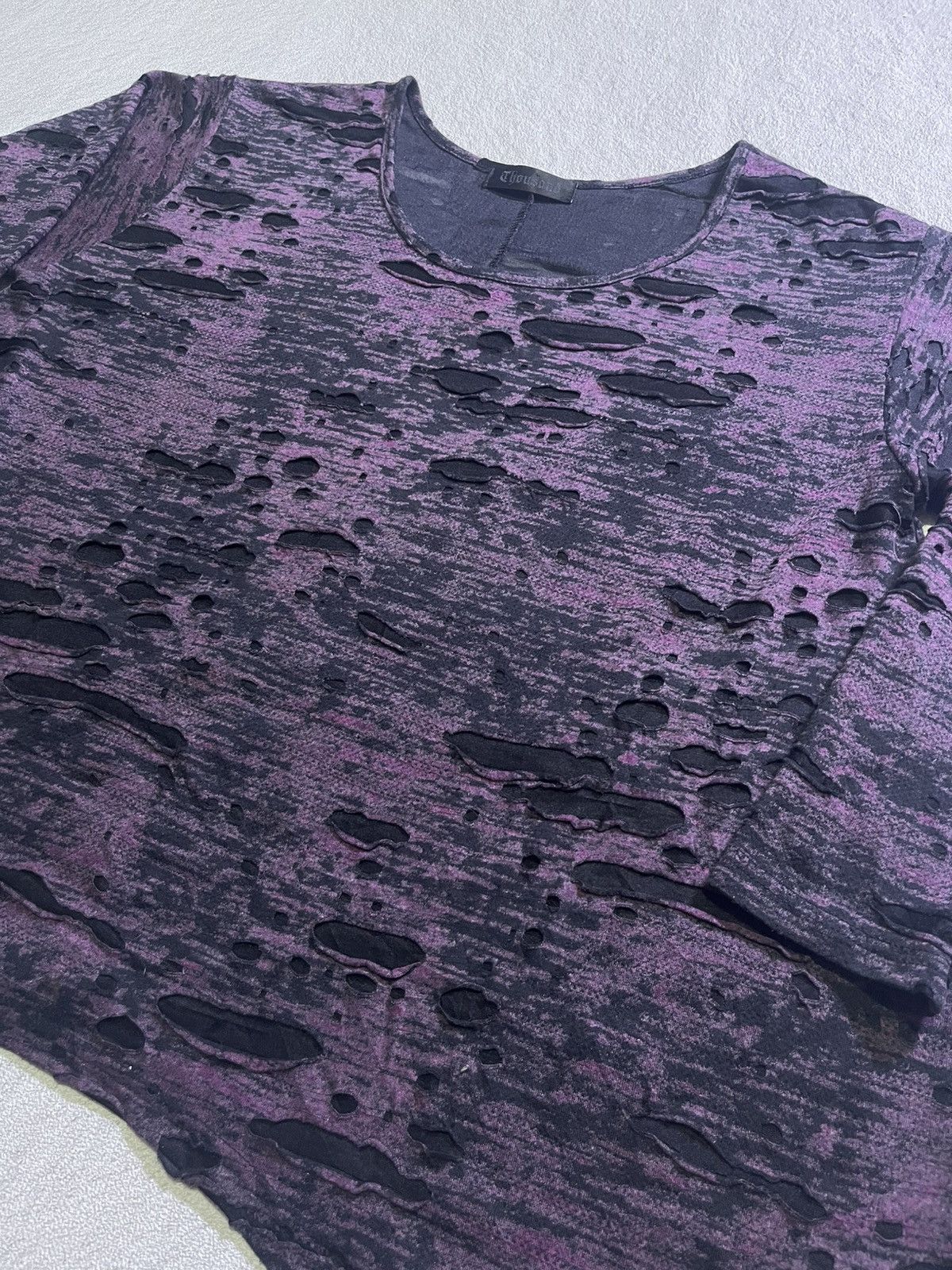 Hysteric Glamour Y2K CRONDAND women's long sleeve t-shirt with ripped pattern Size L / US 10 / IT 46 - 3 Thumbnail
