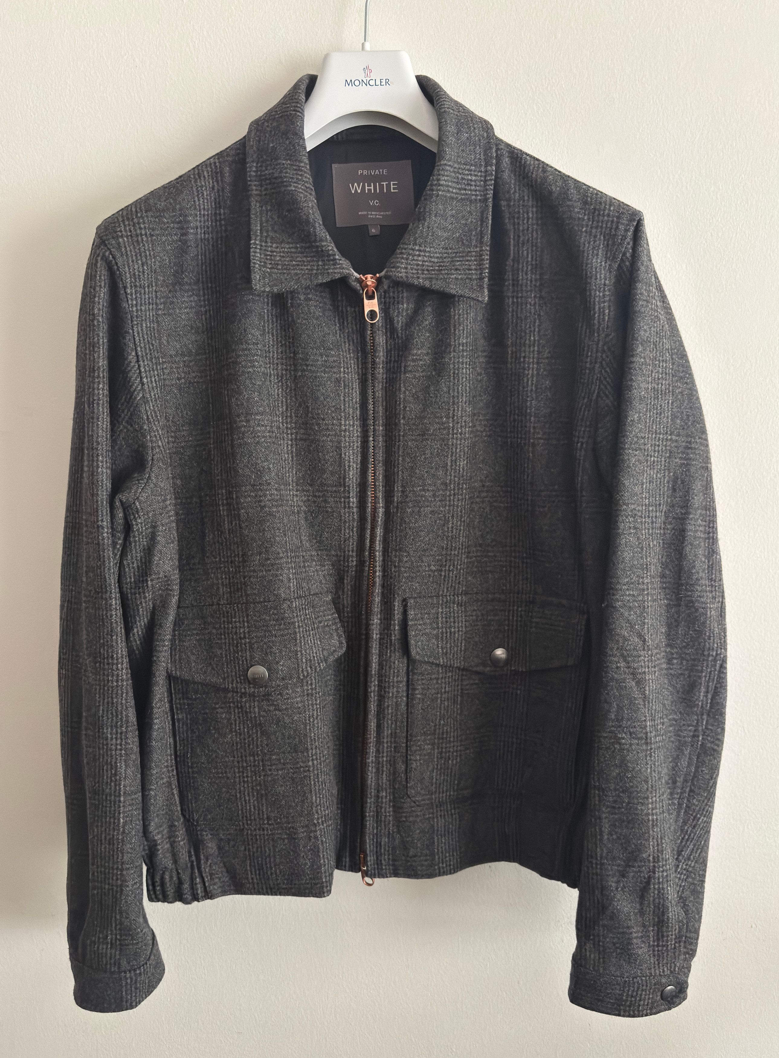 Private White V.C. $750 Mr.Porter Check Wool A-2 Bomber Jacket --6/ Large -XL Size US L / EU 52-54 / 3 - 5 Thumbnail