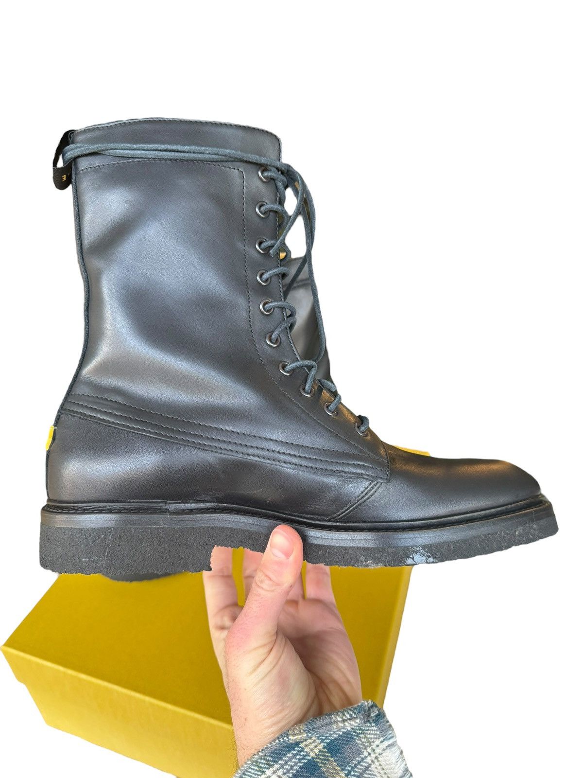 Rhude Combat Boot Matte Italian Leather (Black) Size US 9 / EU 42 - 5 Thumbnail