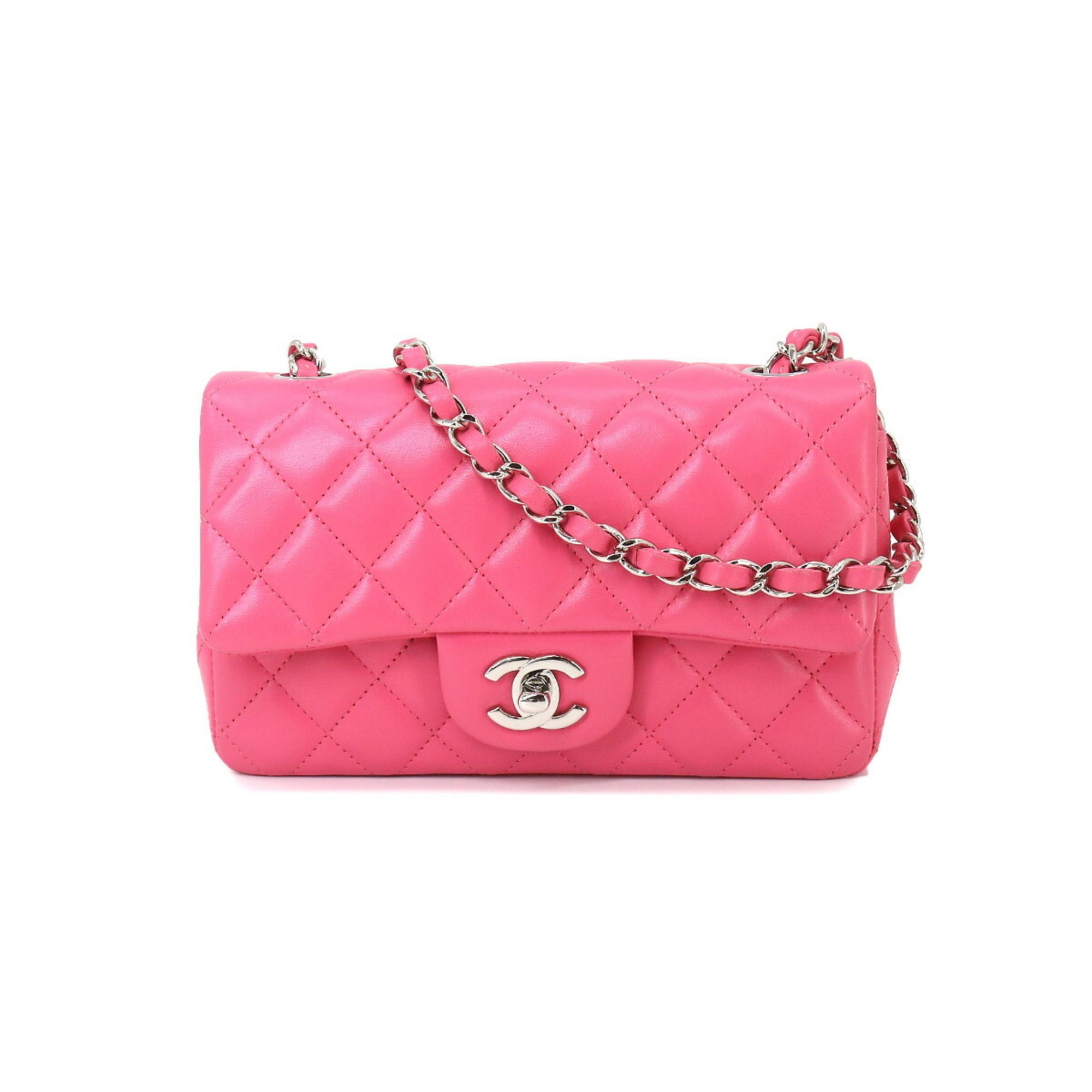 Chanel CHANEL Mini Matelasse 20 Chain Shoulder Bag Leather Pink