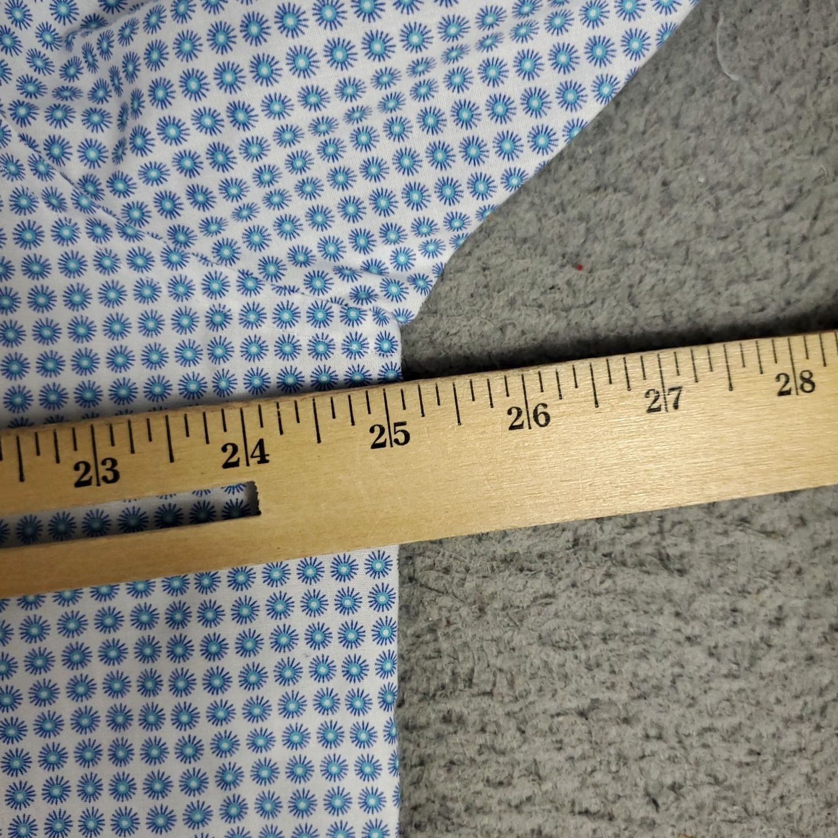 Vintage Penguin Shirt Mens 17 Blue White Geometric Dress Button Up Long Sleeve Size 46R - 5 Thumbnail