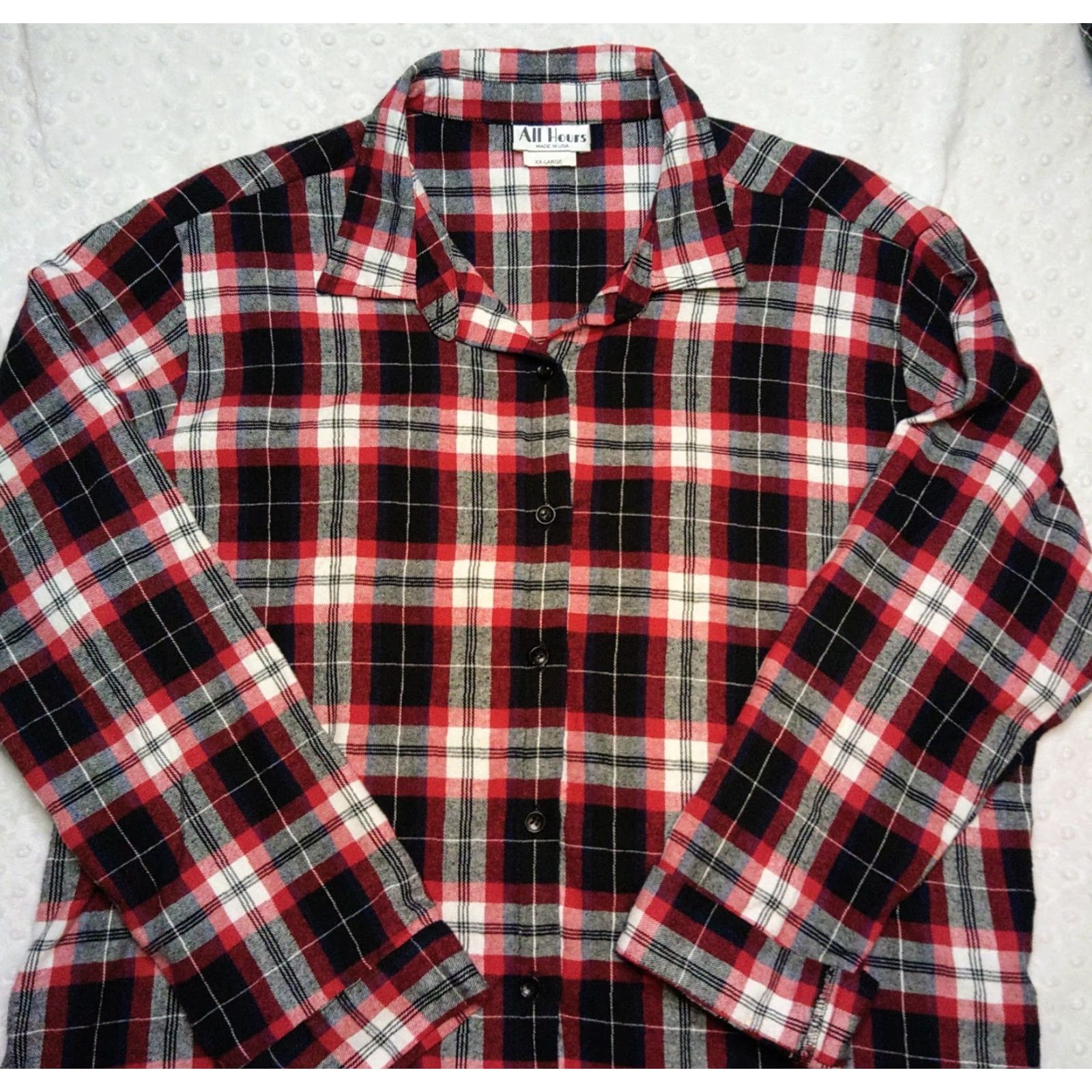 Vintage VINTAGE All Hours Shirt 2XL Red Black Plaid Flannel Womens 1980s USA Made Grunge Shirt Size XXL / US 16-18 / IT 52-54 - 4 Thumbnail