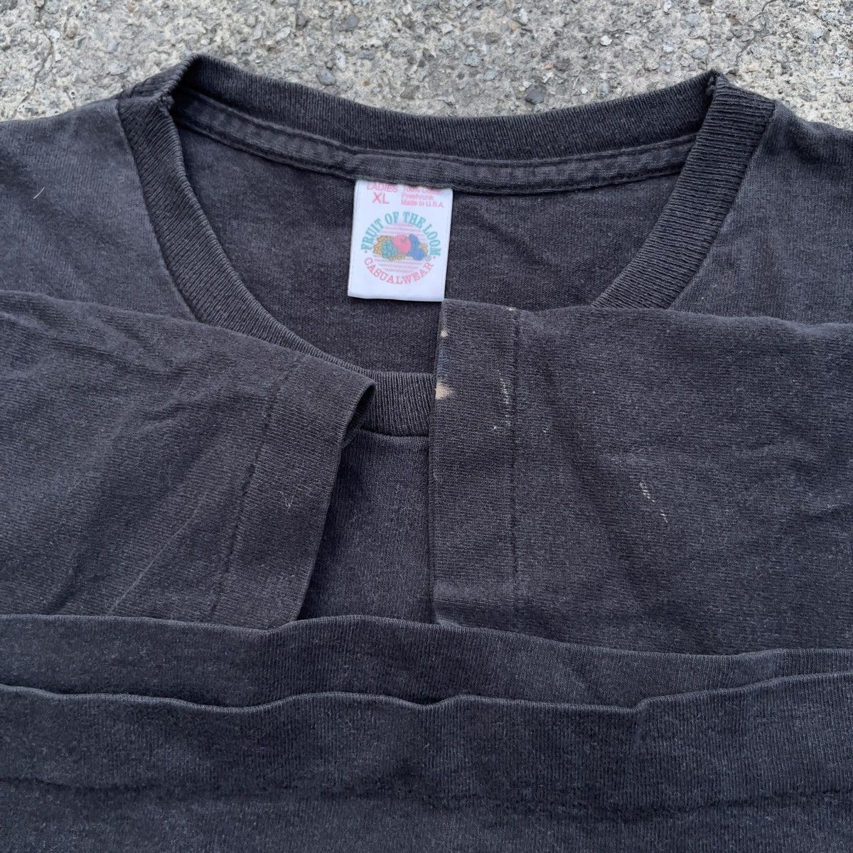 Fruit Of The Loom Vtg 90s FRUIT OF THE LOOM Black Blank Single Stitch Shirt Size US XL / EU 56 / 4 - 4 Thumbnail