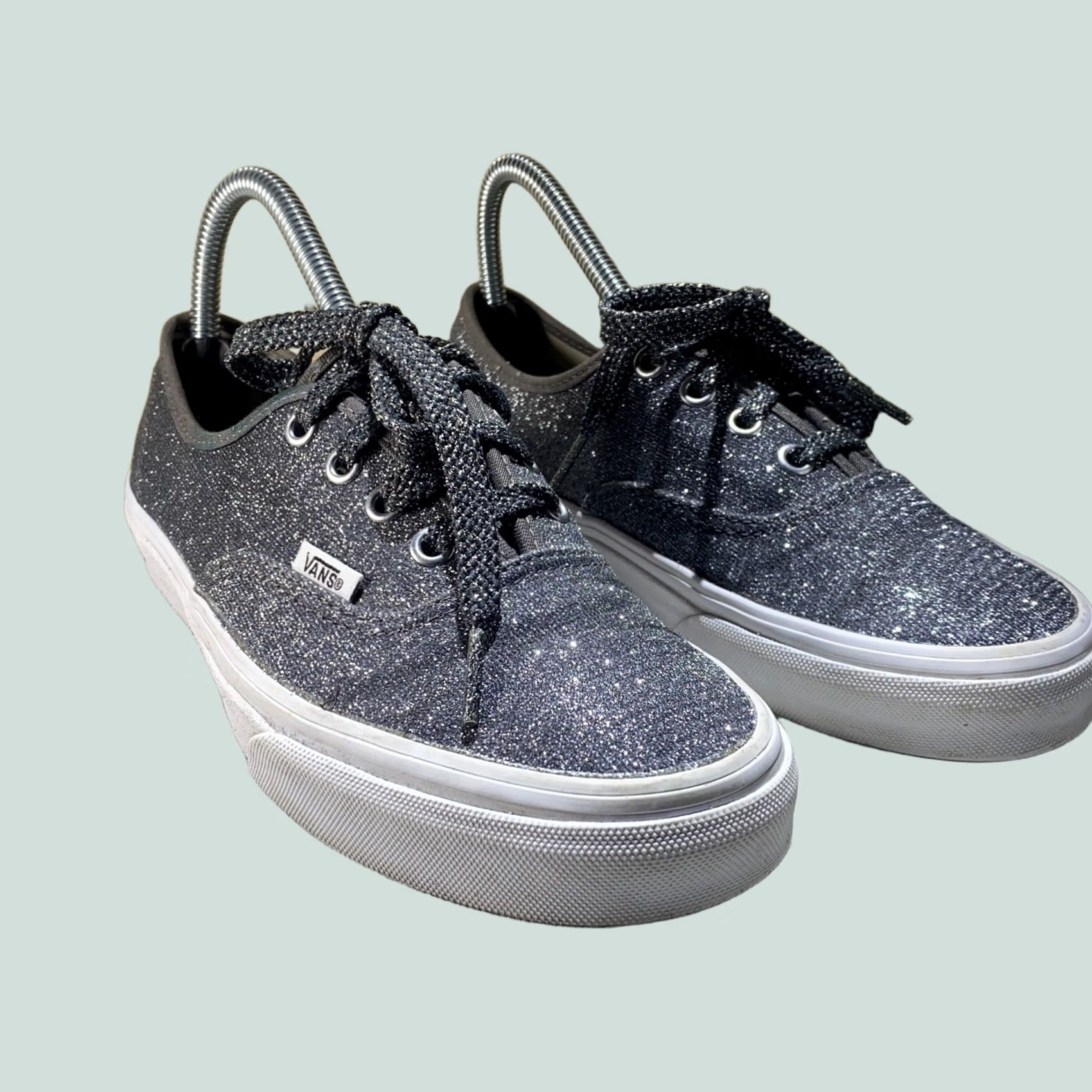 Vintage Grays Women Flat Sneaker Van Glitter Sliver Gray Size 7 Ladies 7 US Gray Size US 7 / IT 37 - 1 Thumbnail