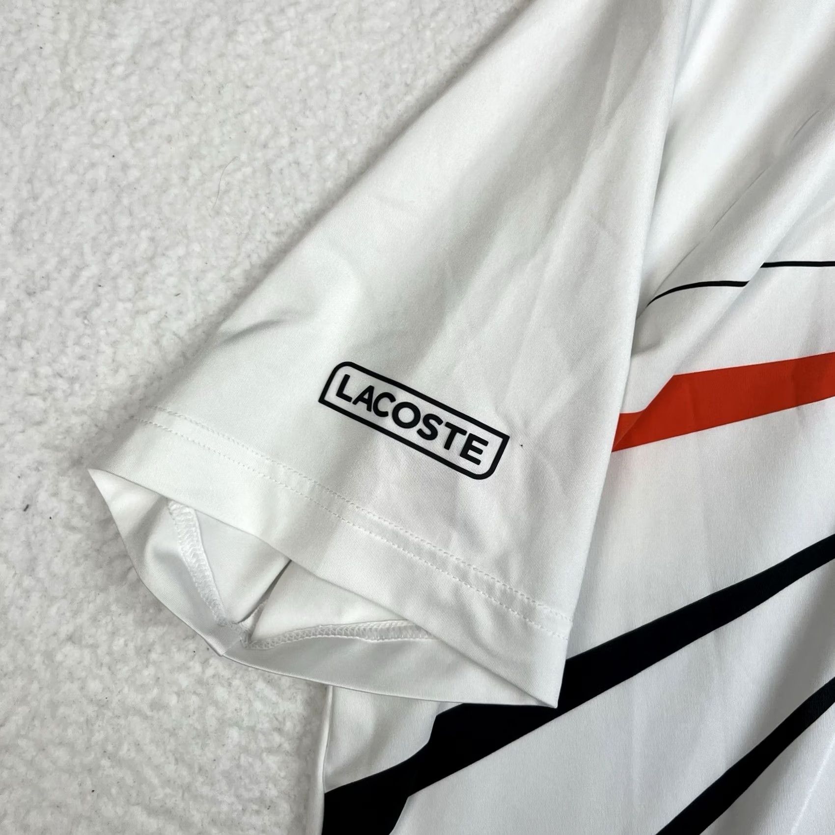 Lacoste Lacoste Sport Novak Djokovic Polo Tennis Shirt White Orange Men 2XL Size 7 Size US XXL / EU 58 / 5 - 4 Thumbnail