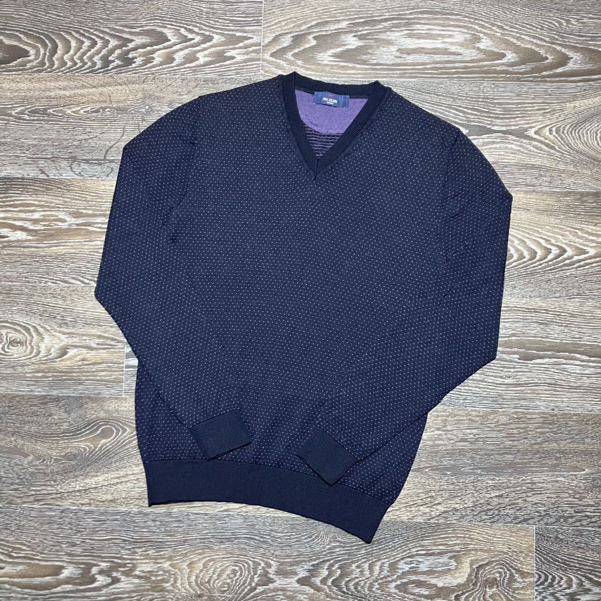 Pal Zileri PAL ZILERI Concept Overall Pattern V-neck Wool Sweater Size US S / EU 44-46 / 1 - 1 Thumbnail