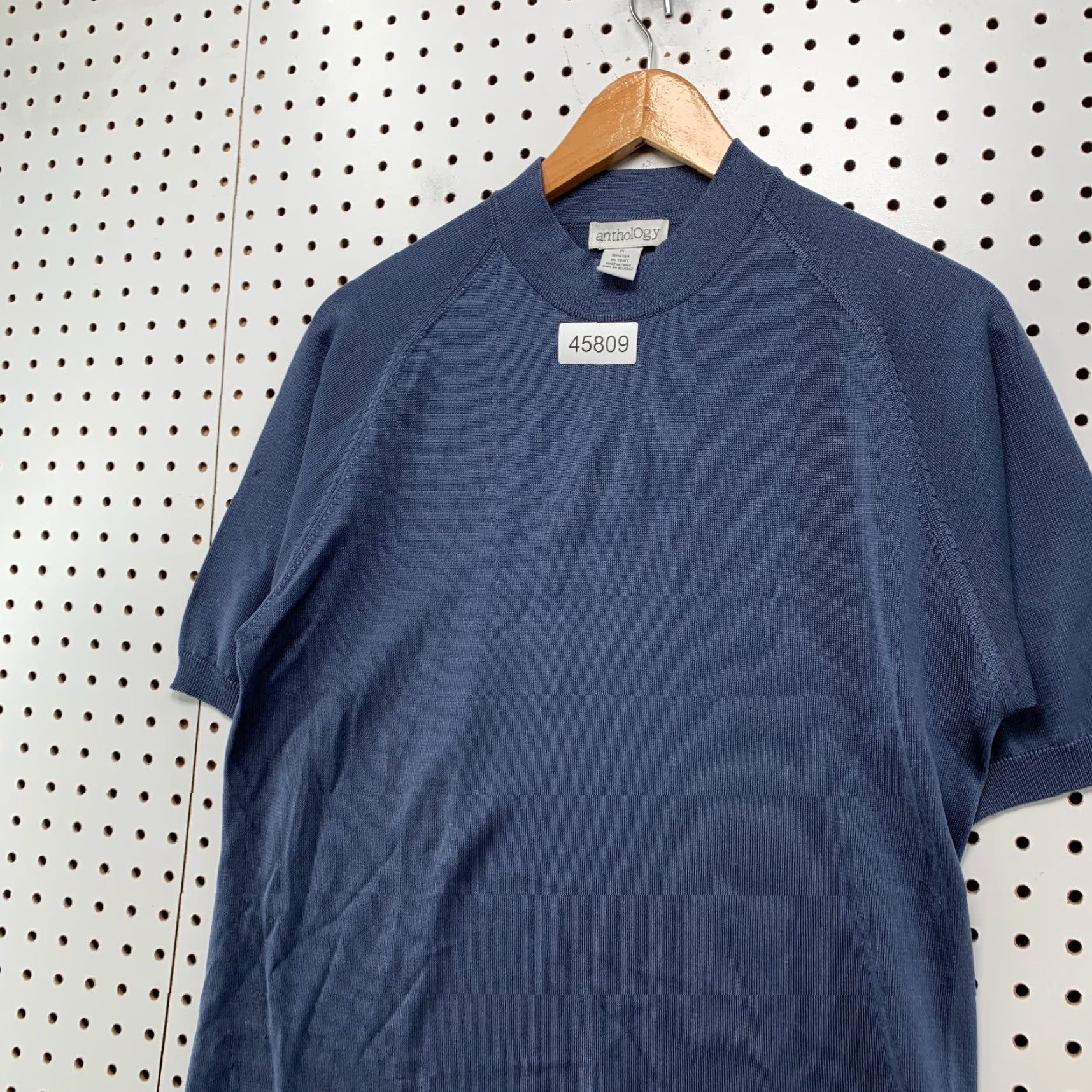 Vintage Anthology Shirt Mens Small Blue Crewneck Silk Short Sleeve Size US S / EU 44-46 / 1 - 3 Thumbnail