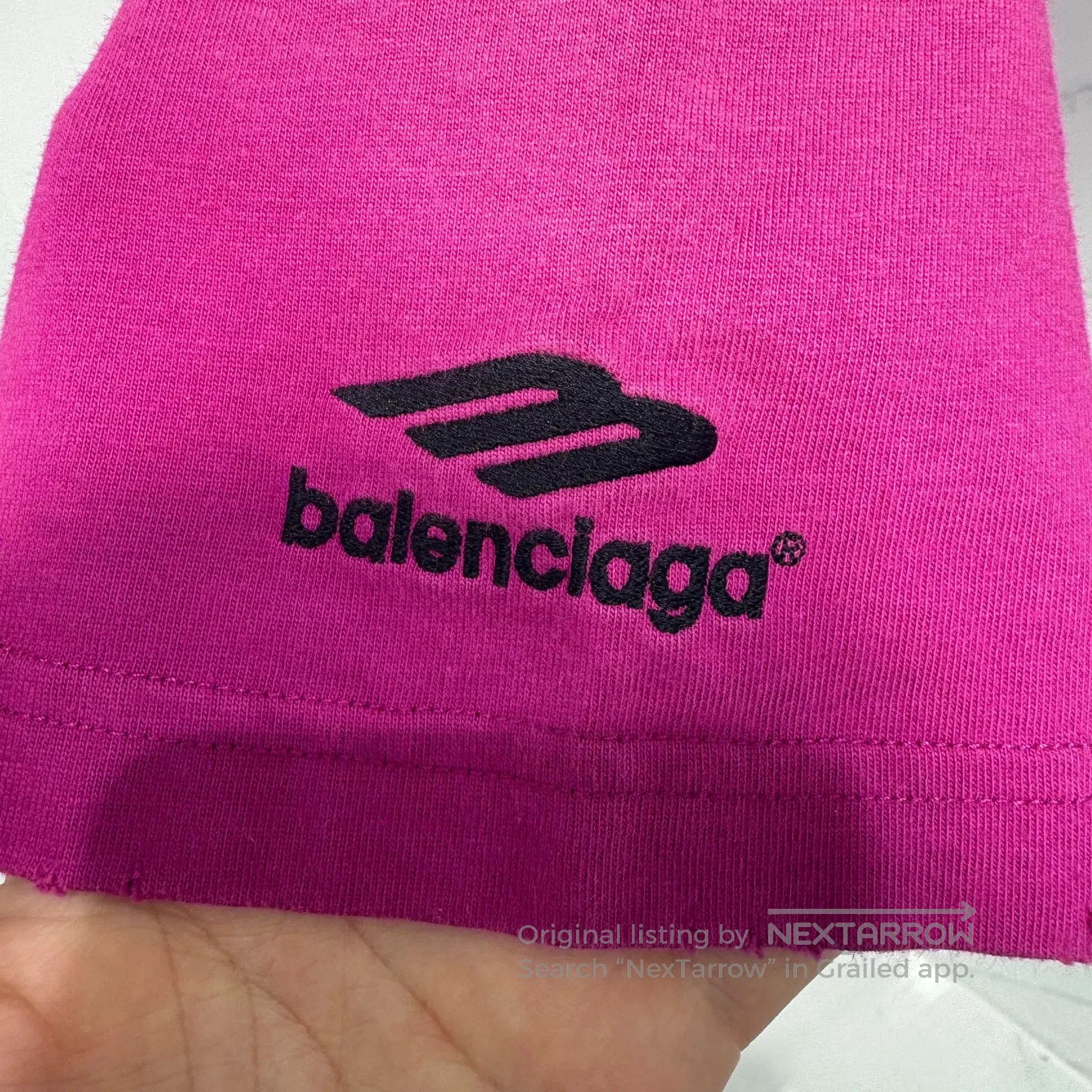 Japanese Brand Balenciaga Distressed Hole Sleeve Tee. Size US L / EU 52-54 / 3 - 7 Thumbnail