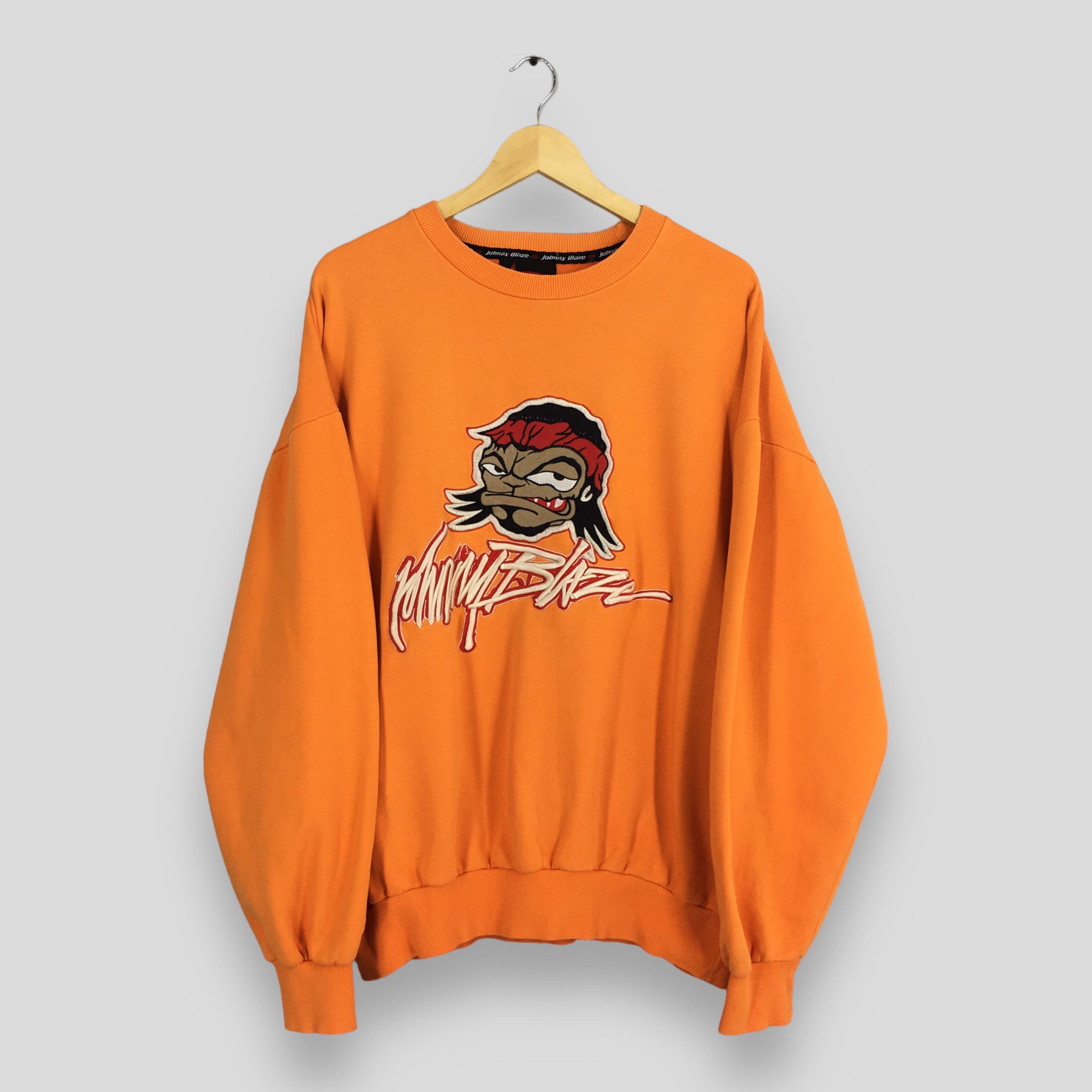 Image of Vintage Johny Blaze Baggy Crewneck Sweatshirt arge in Orange, Men's (Size 2XL)