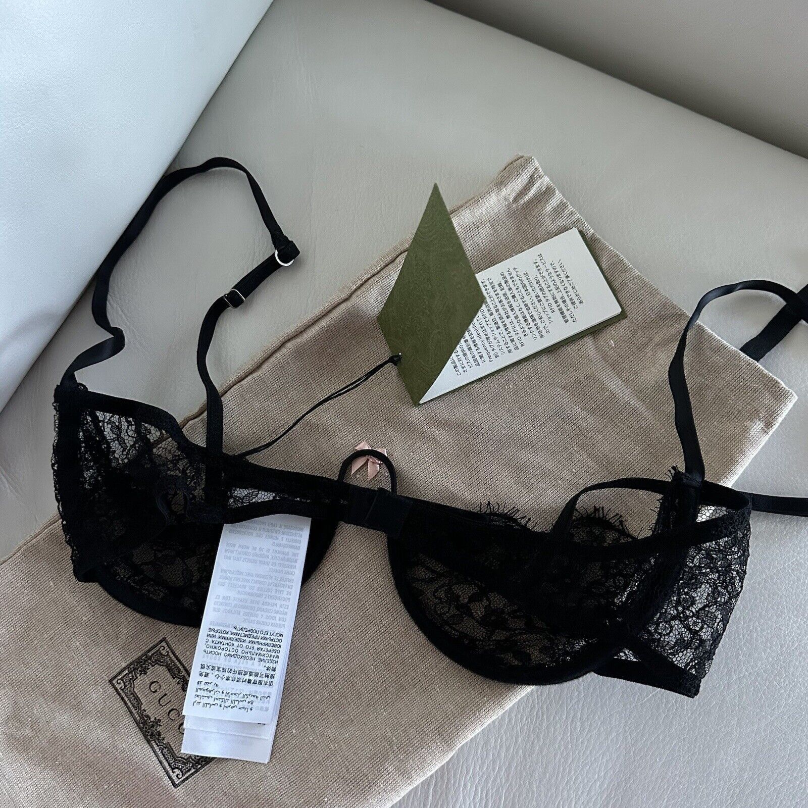 Gucci NWT GUCCI LACE BRA BALCONETTE SZ S Lace Black Size S / US 4 / IT 40 - 5 Thumbnail