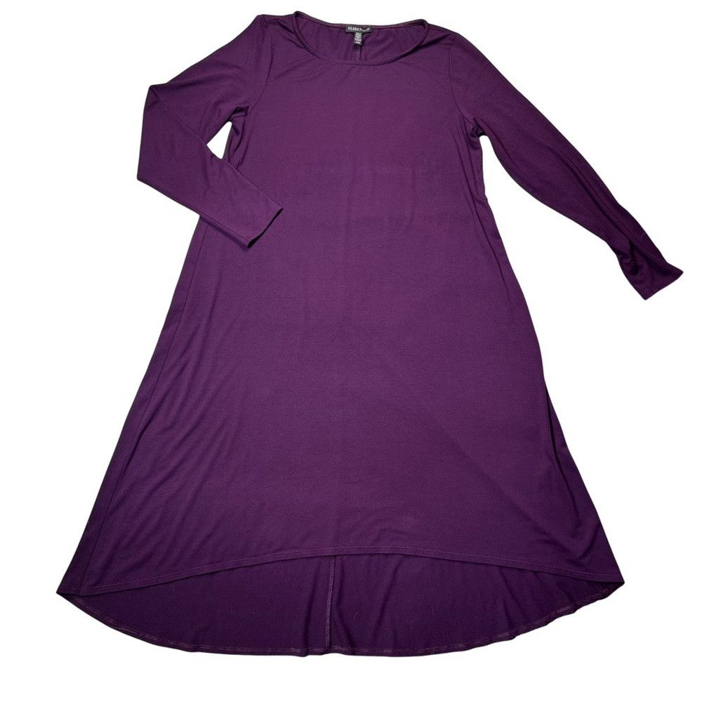 Eileen Fisher Eileen Fisher Hi-Low Long Sleeve Purple Dress Size M Size M / US 6-8 / IT 42-44 - 3 Thumbnail