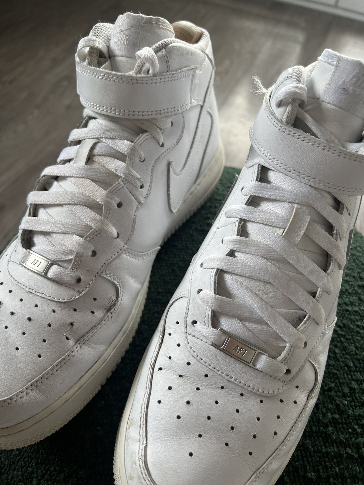 Nike × Other ‼️Nike Air Force High 1 Knit Logo Regular AvantGarde Sneakers Size US 12 / EU 45 - 14 Thumbnail