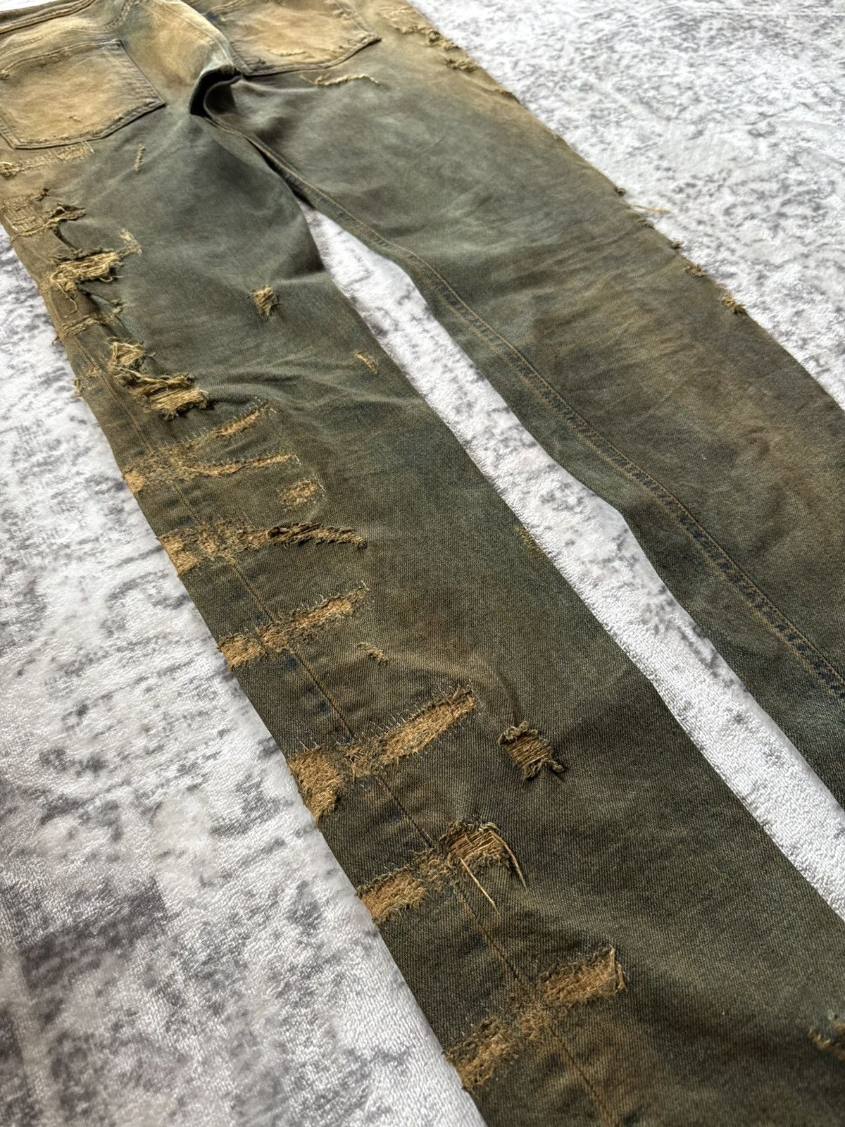 Diesel Black Gold F/W 2015 Diesel Black Gold Distressed Mud Wash Stacked Jeans Size US 34 / EU 50 - 15 Thumbnail