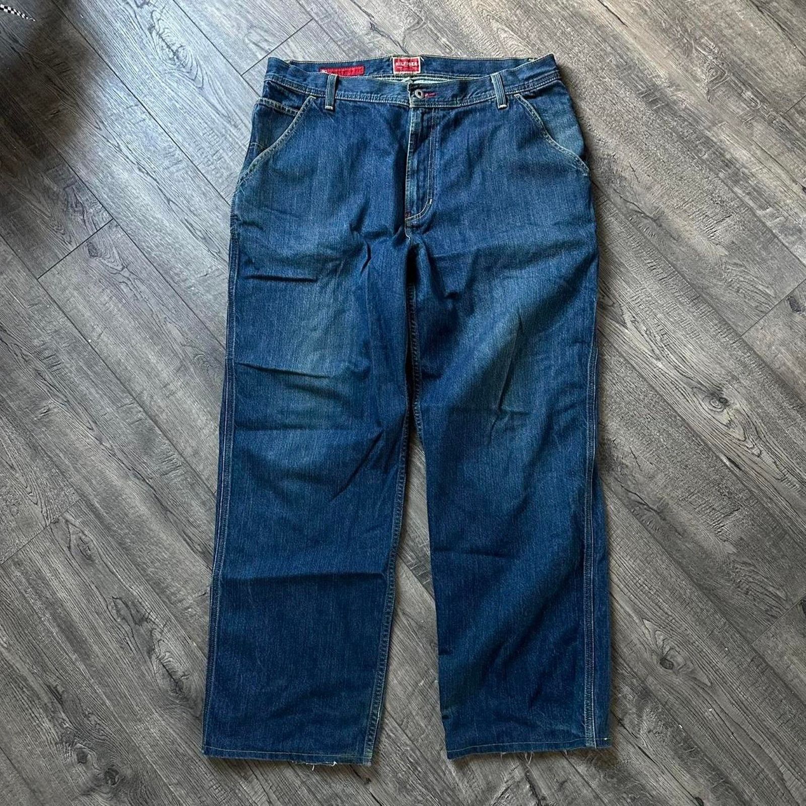 Tommy Hilfiger Vintage Y2K Dark Denim Baggy Tommy Hilfiger Carpenter Jeans Size US 38 / EU 54 - 4 Thumbnail