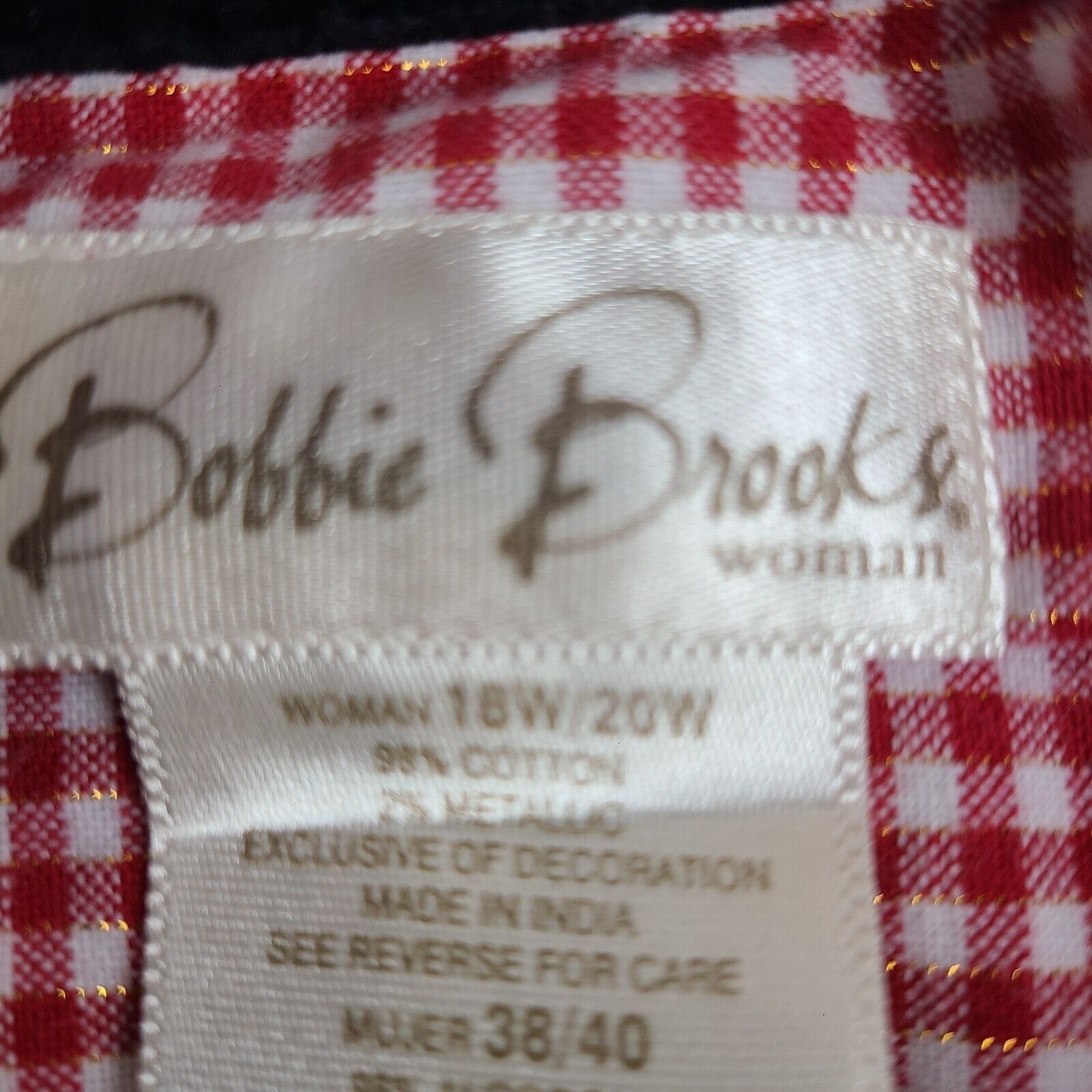Vintage Bobbie Brooks Woman Red White Checked Christmas Mittens Butt Size XXL / US 16-18 / IT 52-54 - 4 Thumbnail