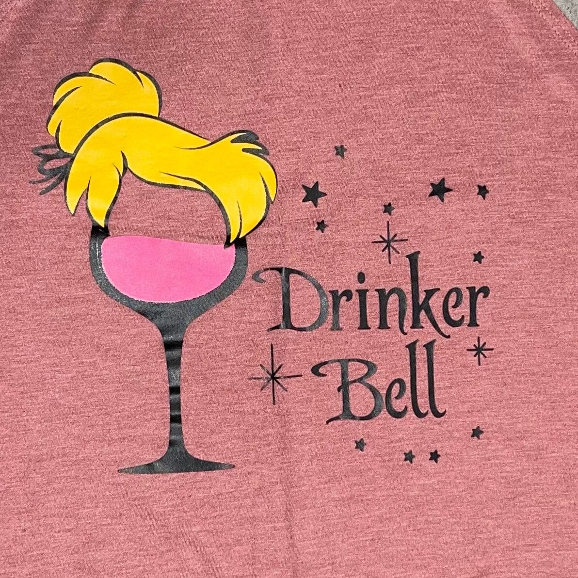 Handmade Drinker Bell Disney Wine Glass Mauve Sleeveless Tank Top Size S / US 4 / IT 40 - 3 Thumbnail
