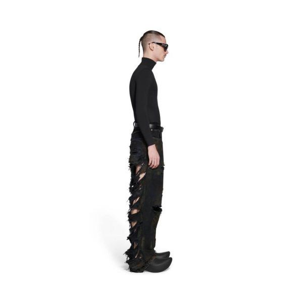 Balenciaga o1loc1c1124 745248 Super Destroyed Baggy Pant in Black Size US 30 / EU 46 - 2 Thumbnail