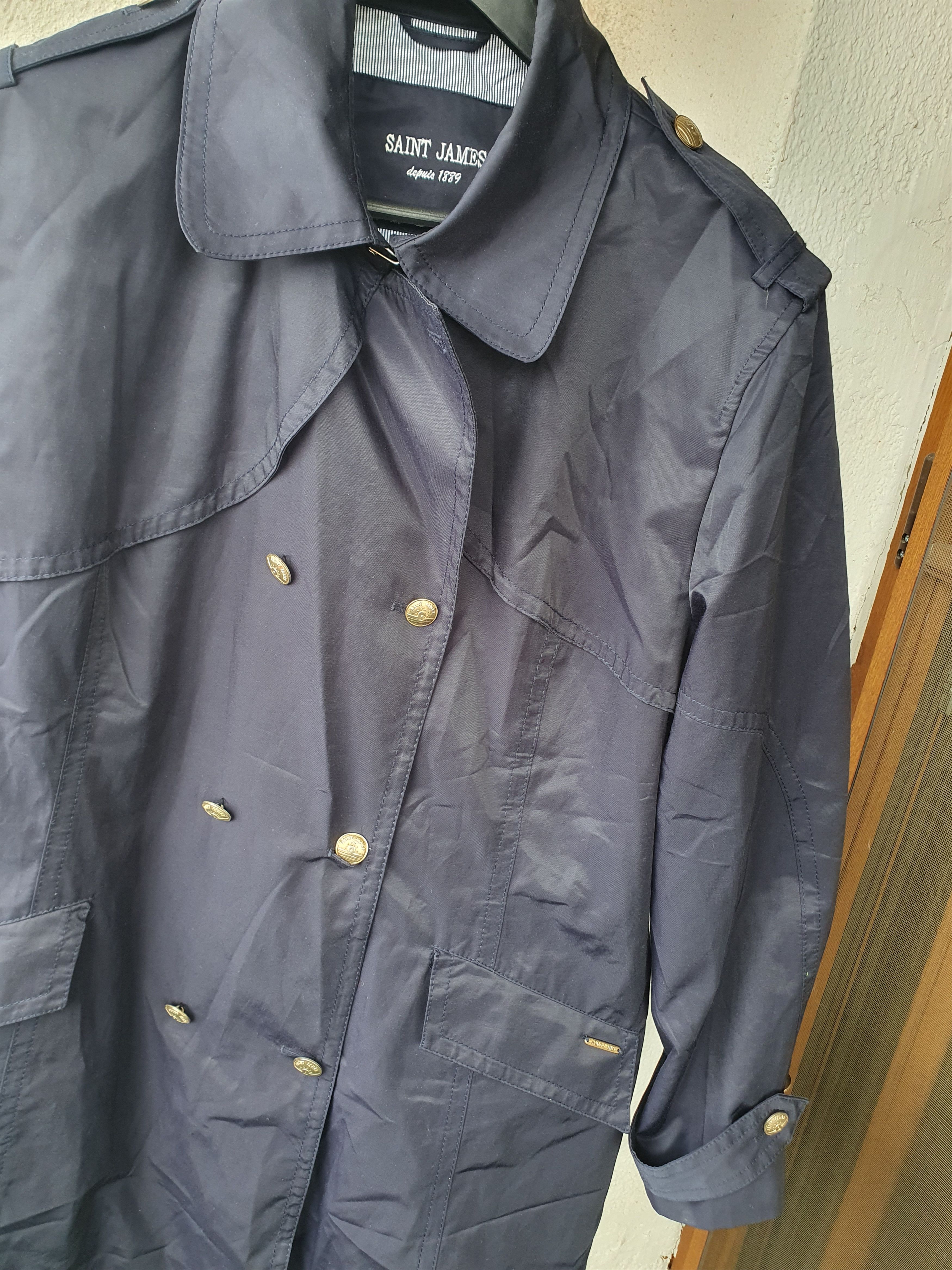 Saint James Saint James Double-Breasted Unisex Trench Coat sz L? Size US L / EU 52-54 / 3 - 4 Thumbnail