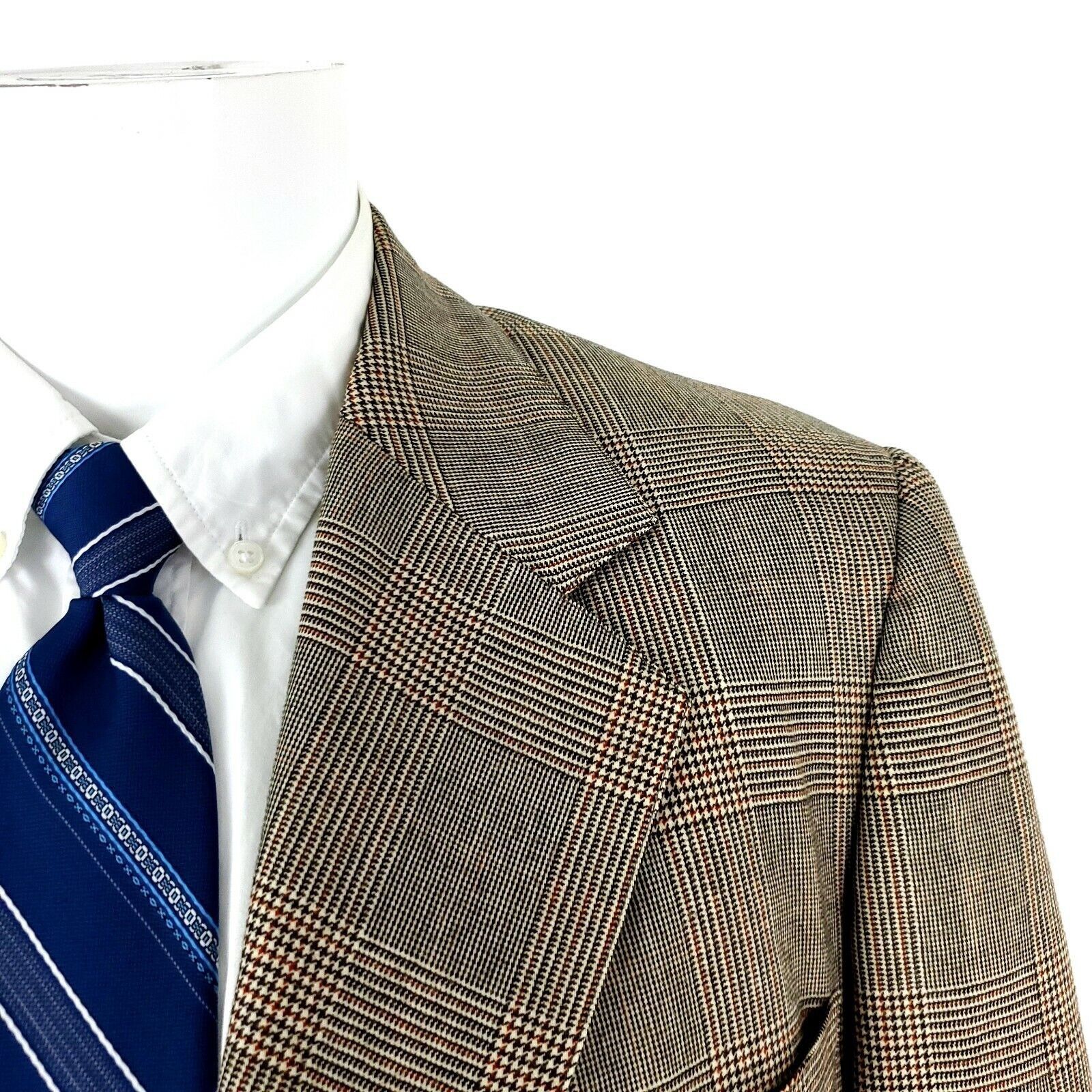 Hickey Freeman Vintage Hickey Freeman 2 Button Blazer 40R Brown Glen Plaid Size 40R - 2 Thumbnail