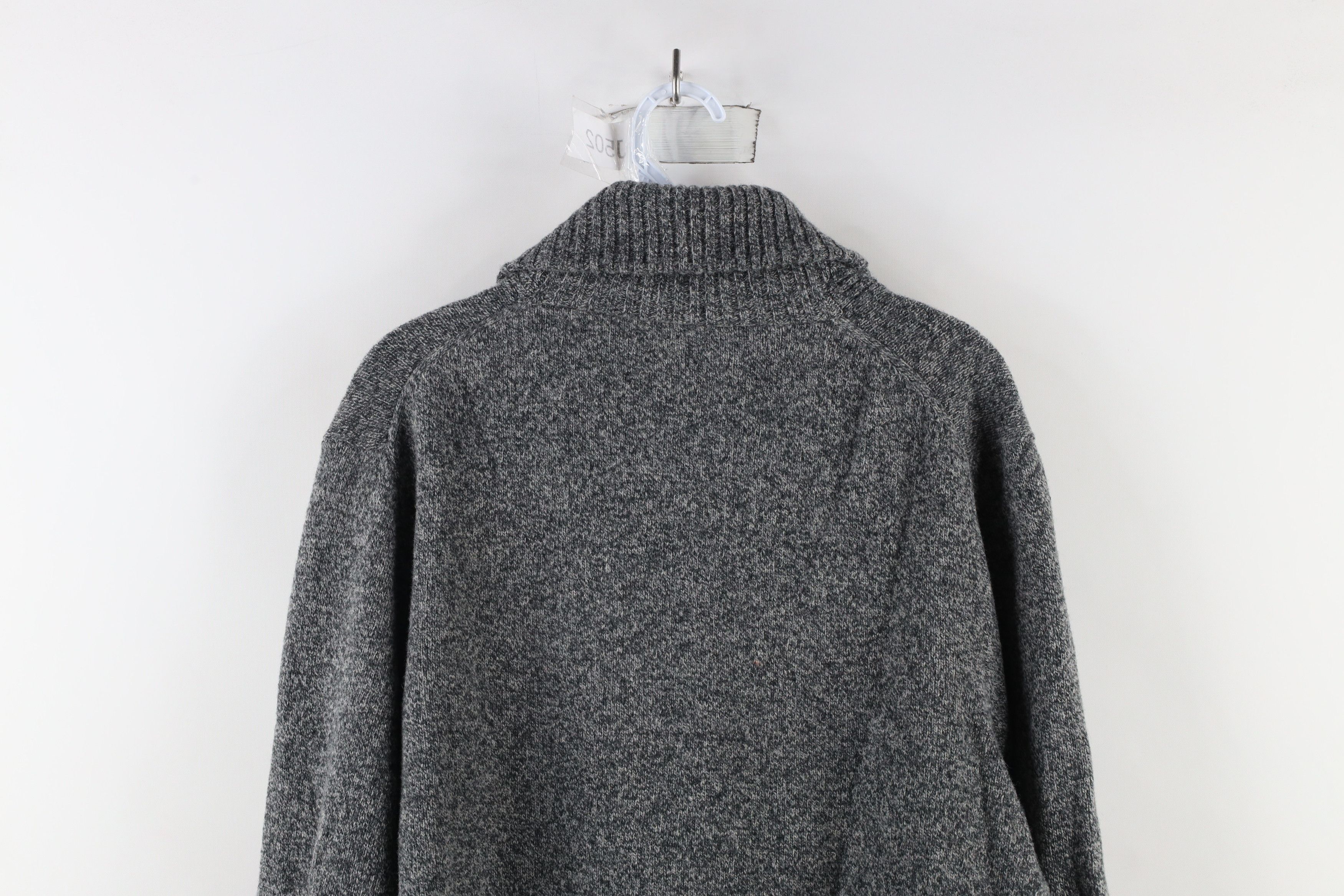 J.Crew × Vintage J Crew Lambswool Shawl Collar Henley Sweater Heather Gray Size US L / EU 52-54 / 3 - 7 Thumbnail