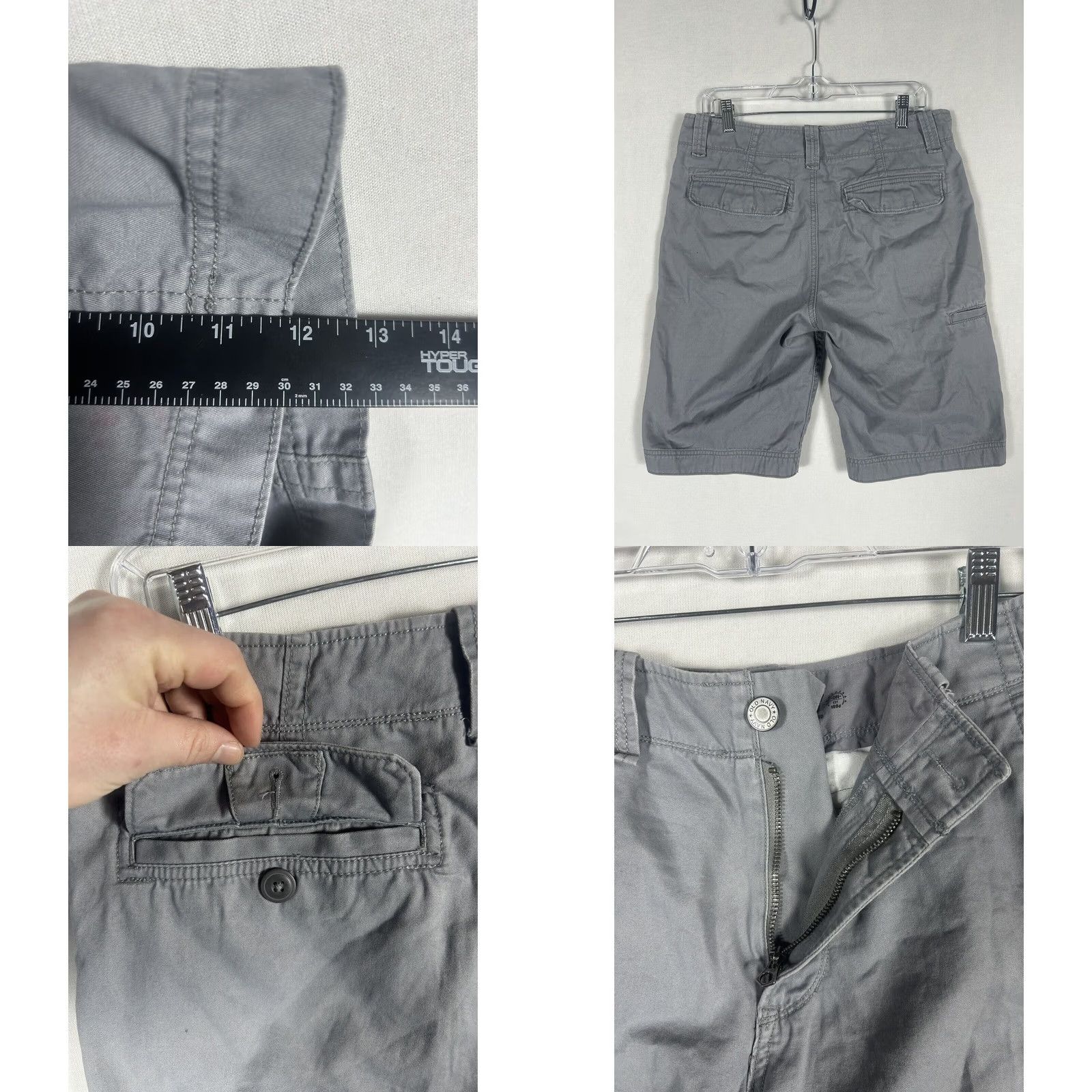 Old Navy Old Navy Mens Casual Chino Shorts Size 30 Gray Flat Front Mid Rise Longer Length Twill Cotton Size US 30 / EU 46 - 8 Thumbnail