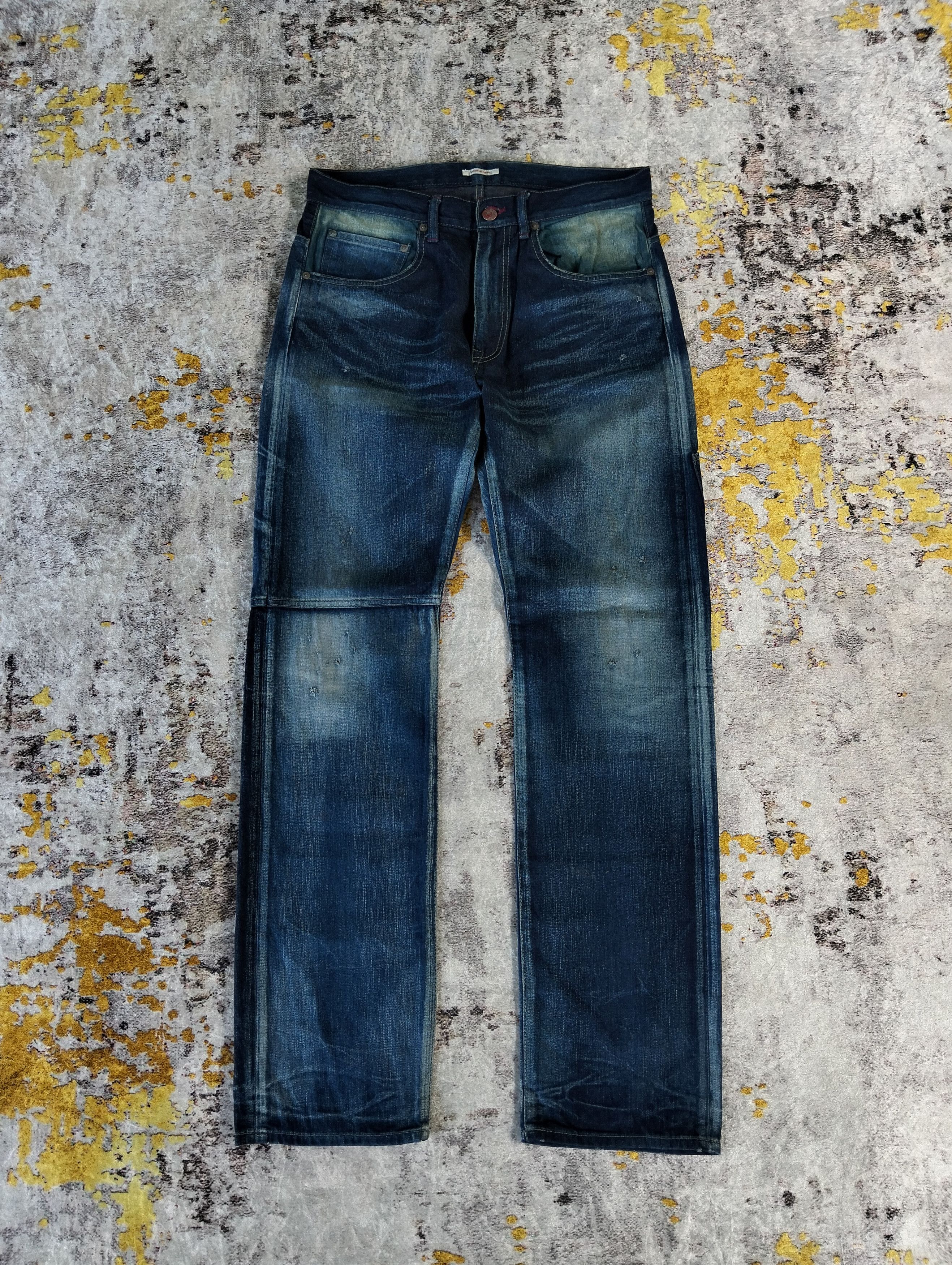 Eternal Japan Buckle Back Slim Straight Faded Blue Denim