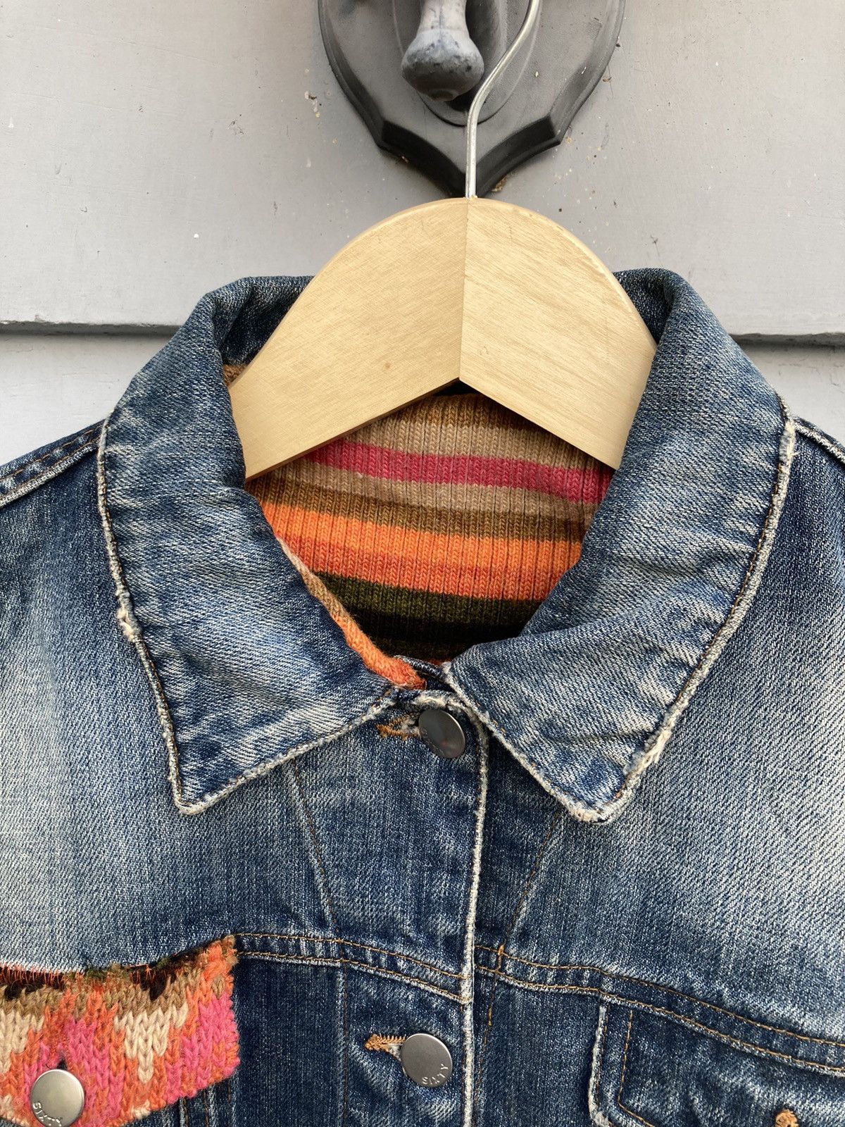 Miss Sixty Miss Sixty 2000’s Italy Denim Distressed Faded Knit Details Size M / US 6-8 / IT 42-44 - 4 Thumbnail