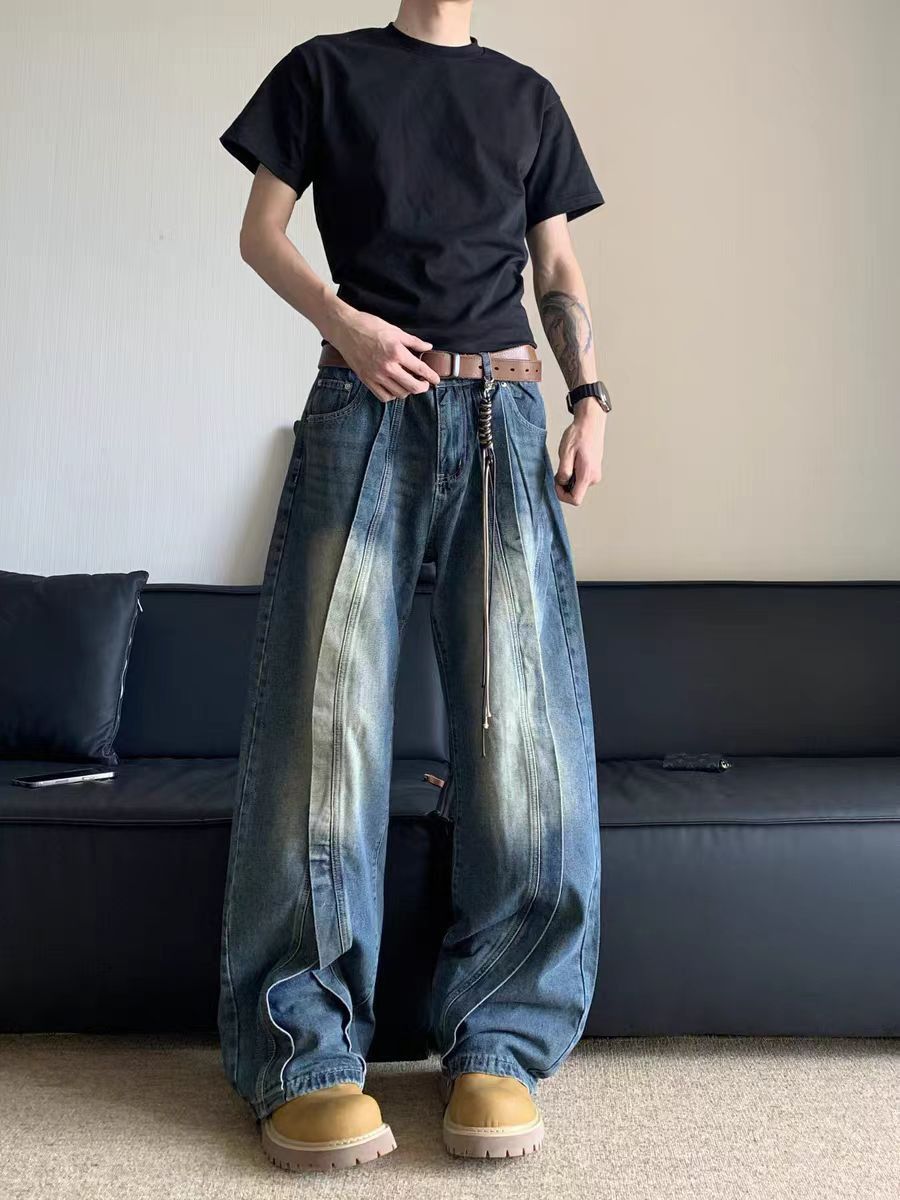 Japanese Brand × Jean Vintage patchwork washed and distressed baggy jeans Size US 31 - 2 Thumbnail