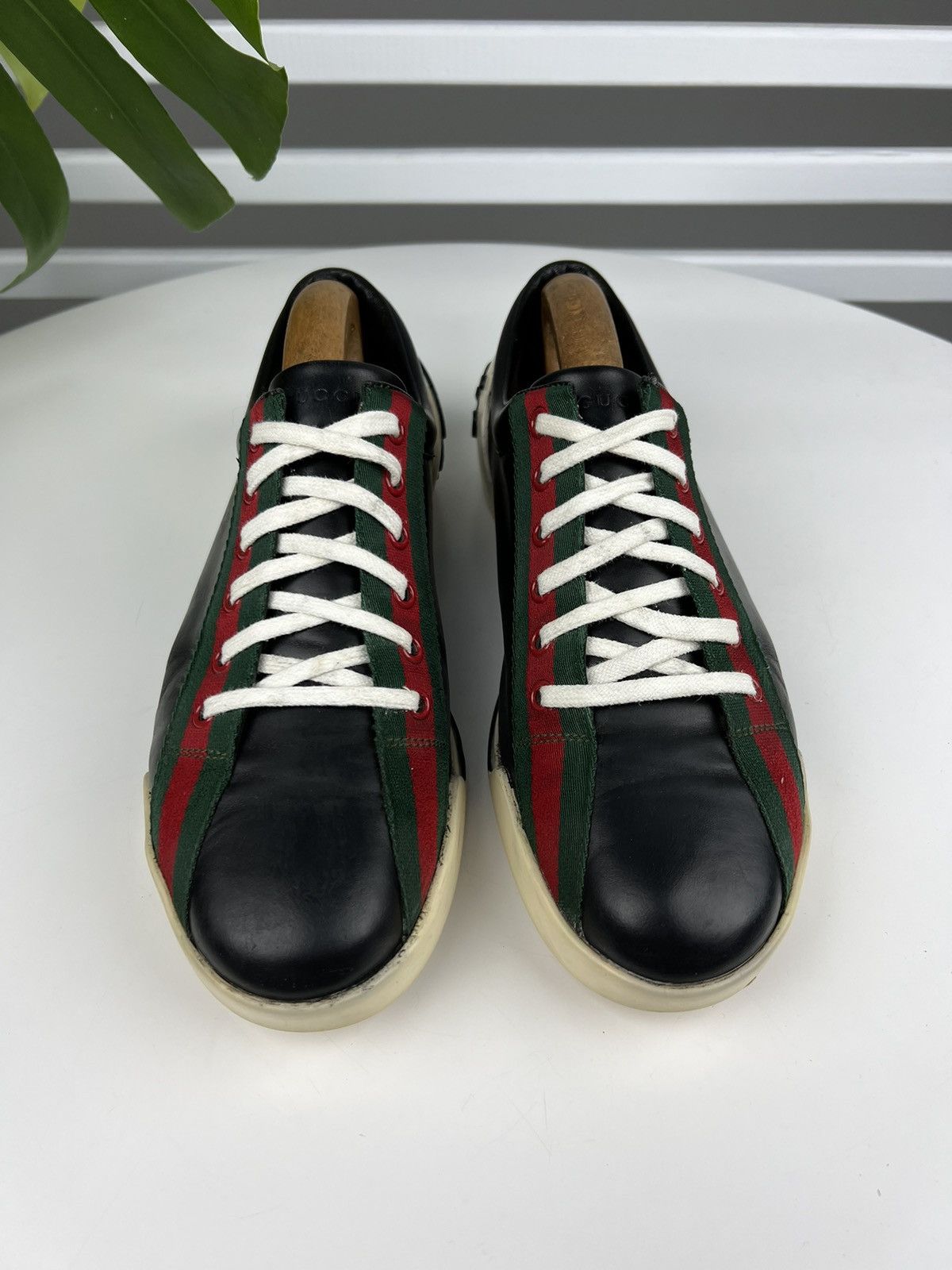 Gucci GUCCI Sneakers Low Top Leather Shoes BOULEVARD Web Stripes Size US 8.5 / EU 41-42 - 2 Thumbnail