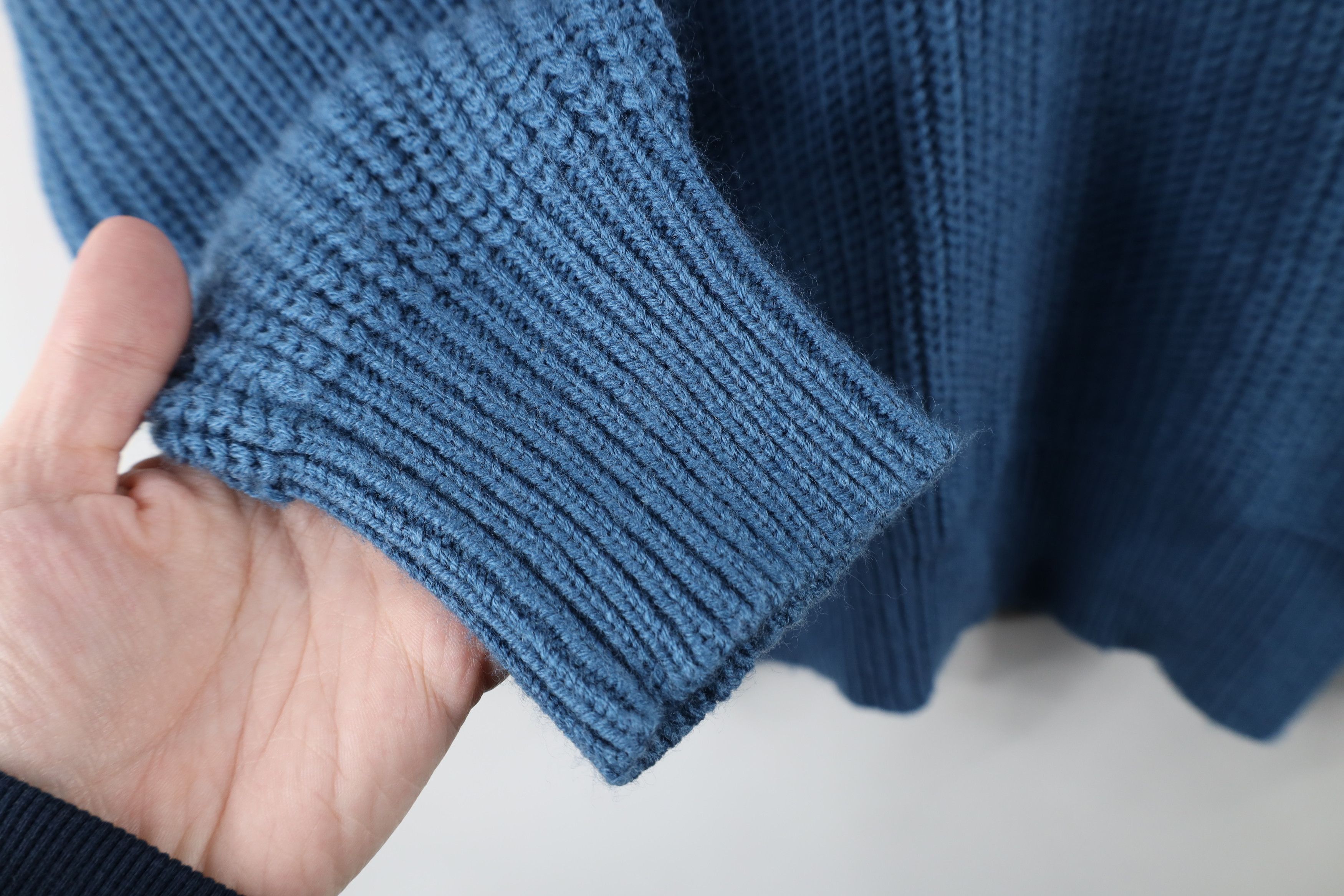 Vintage Vintage 90s Streetwear Ribbed Knit Crewneck Sweater Blue Size US S / EU 44-46 / 1 - 5 Thumbnail